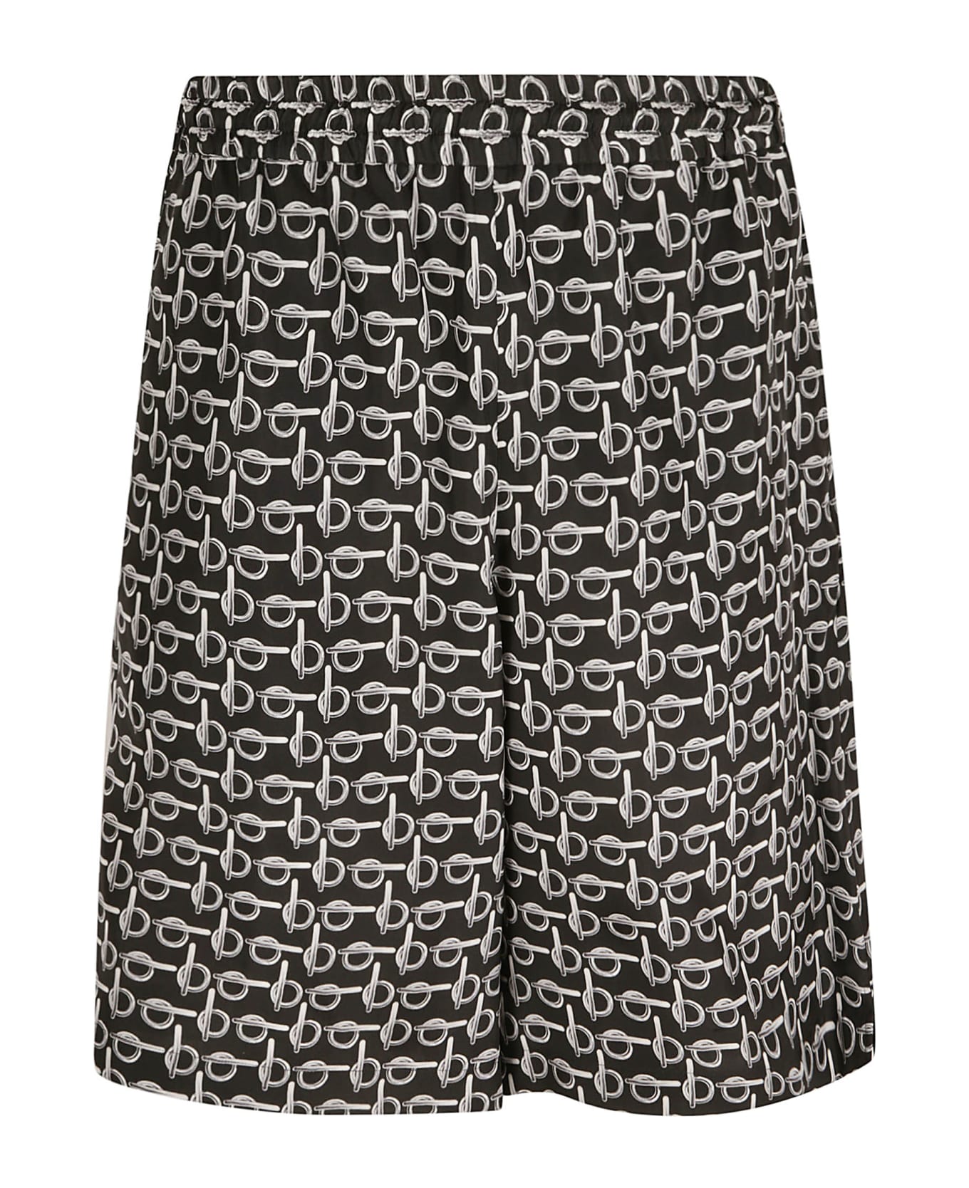 Burberry All-over Pattern Printed Shorts - Silver/Black
