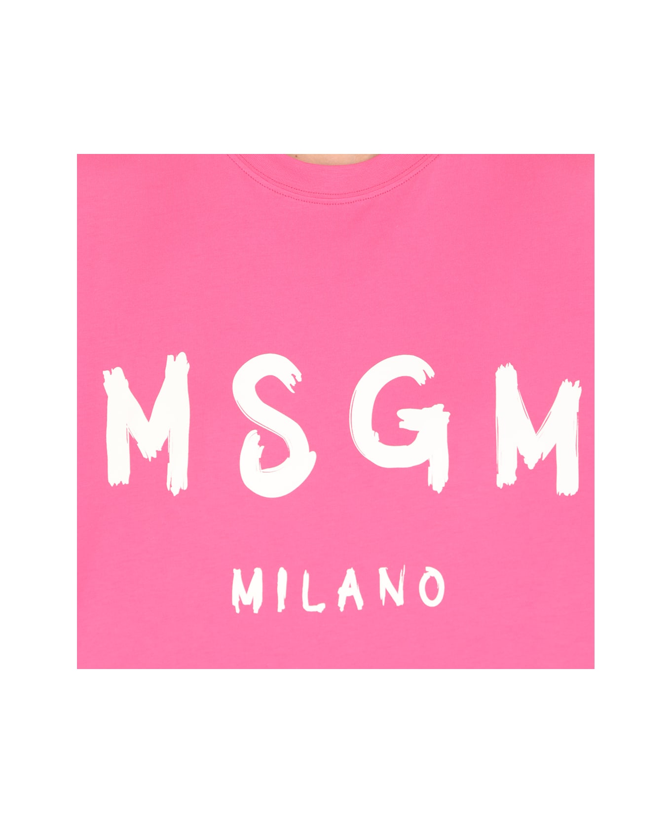 MSGM Dress With Logo - Fuchsia Tシャツ