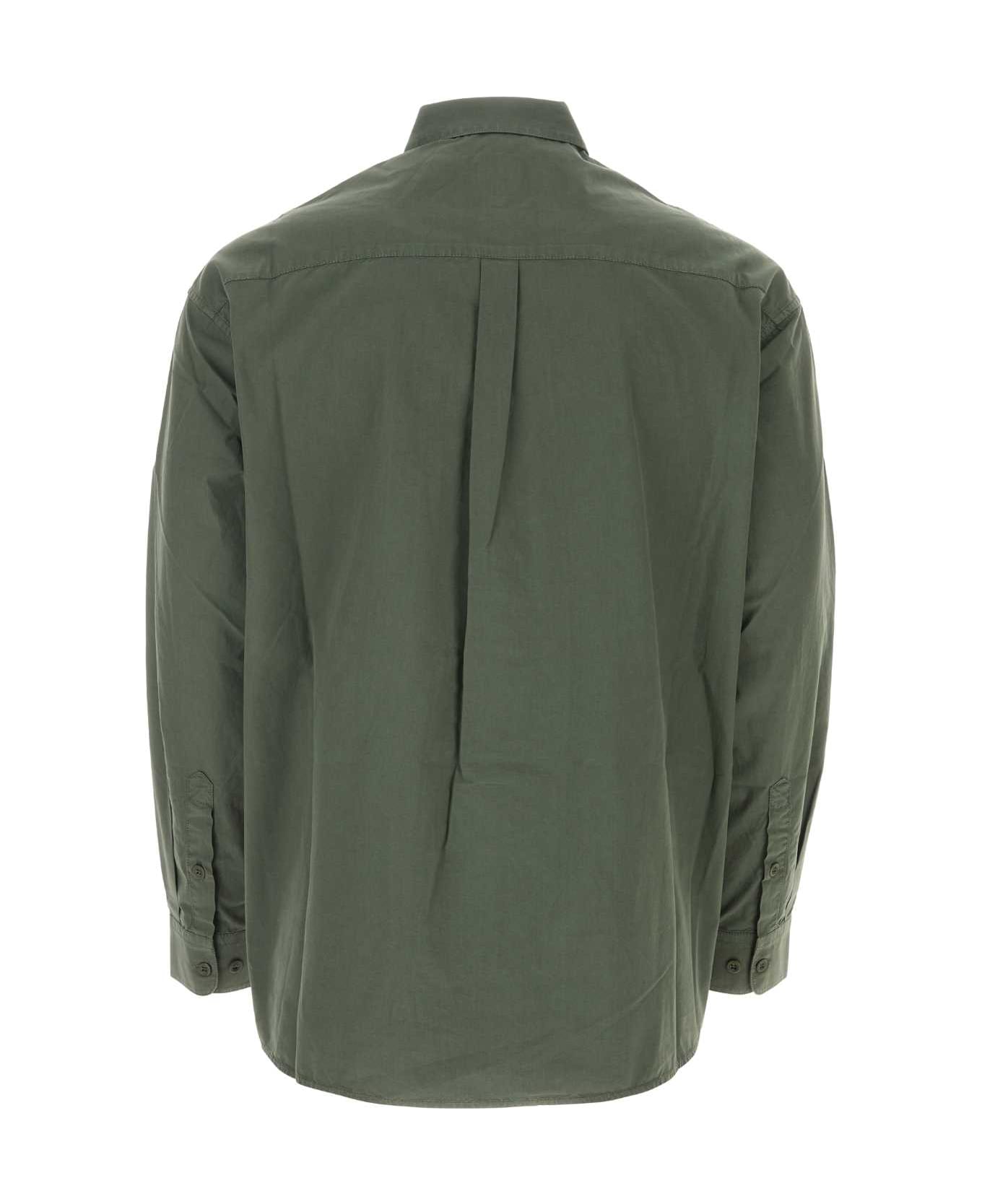 Emporio Armani Olive Green Poplin Shirt - 05C1 シャツ