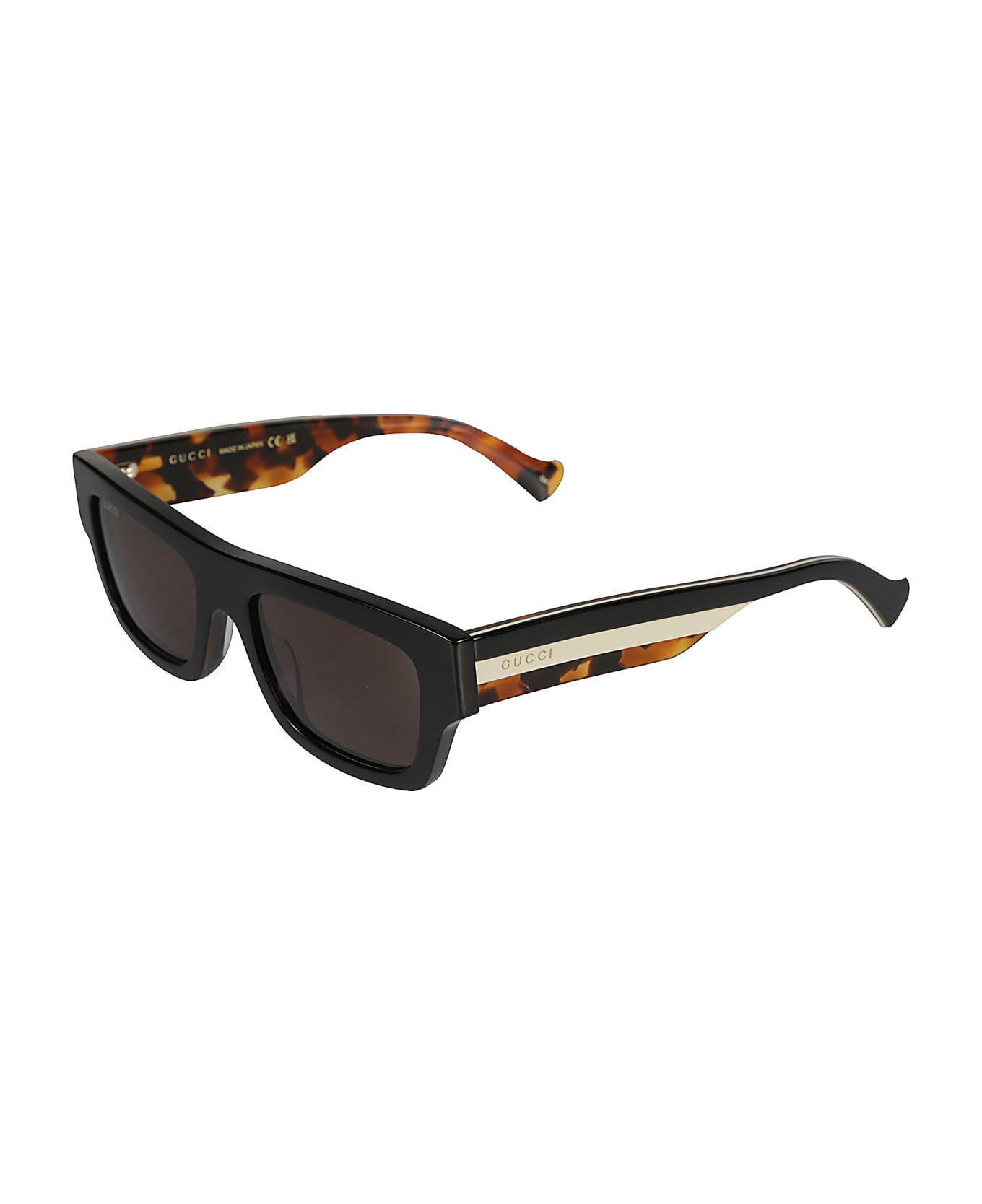 Gucci Eyewear Flame Effect Classic Sunglasses - Black/Brown