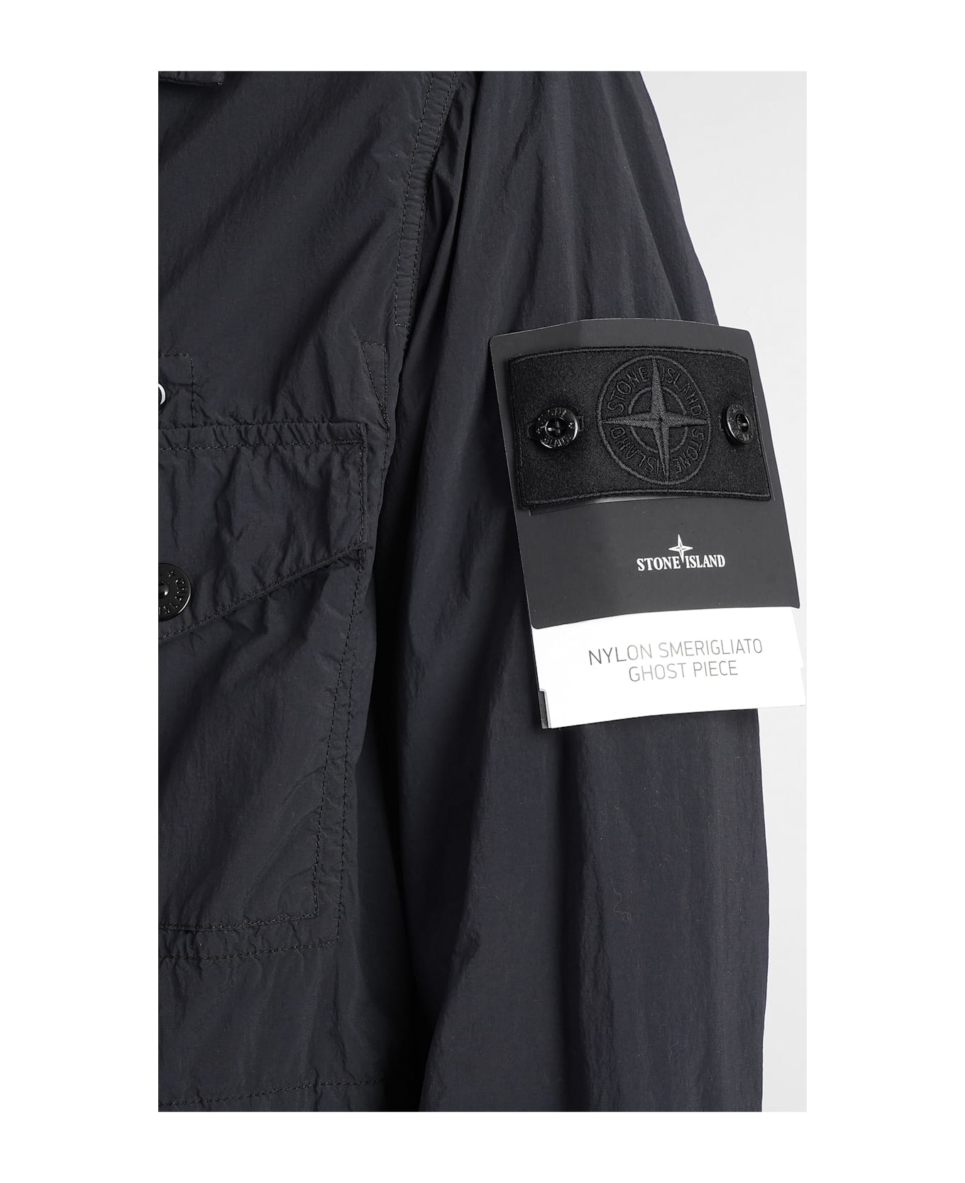 Stone Island Casual Jacket In Black Polyamide - black
