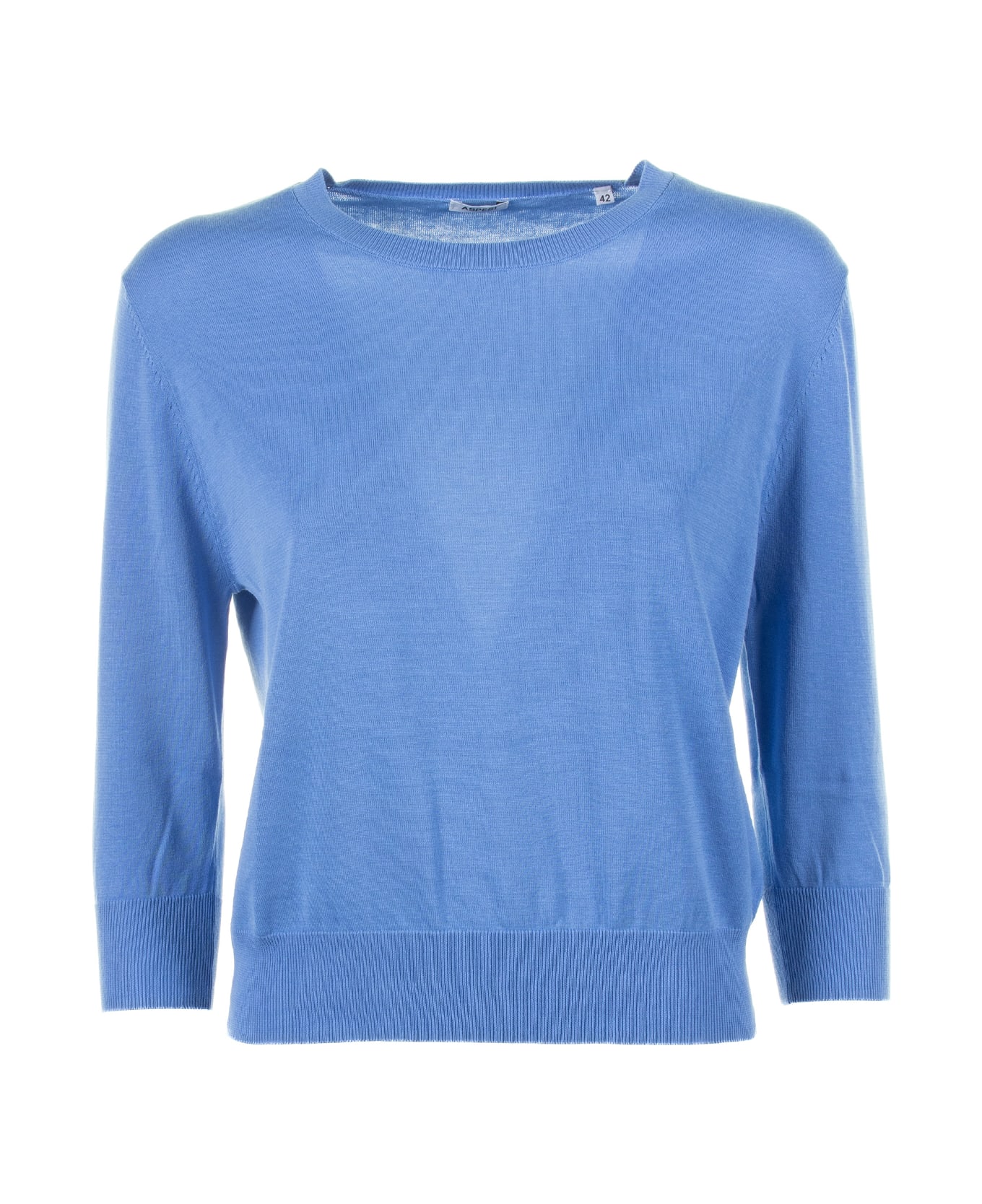 Aspesi Light Blue Shirt With 3/4 Sleeves - LAVANDA ニットウェア