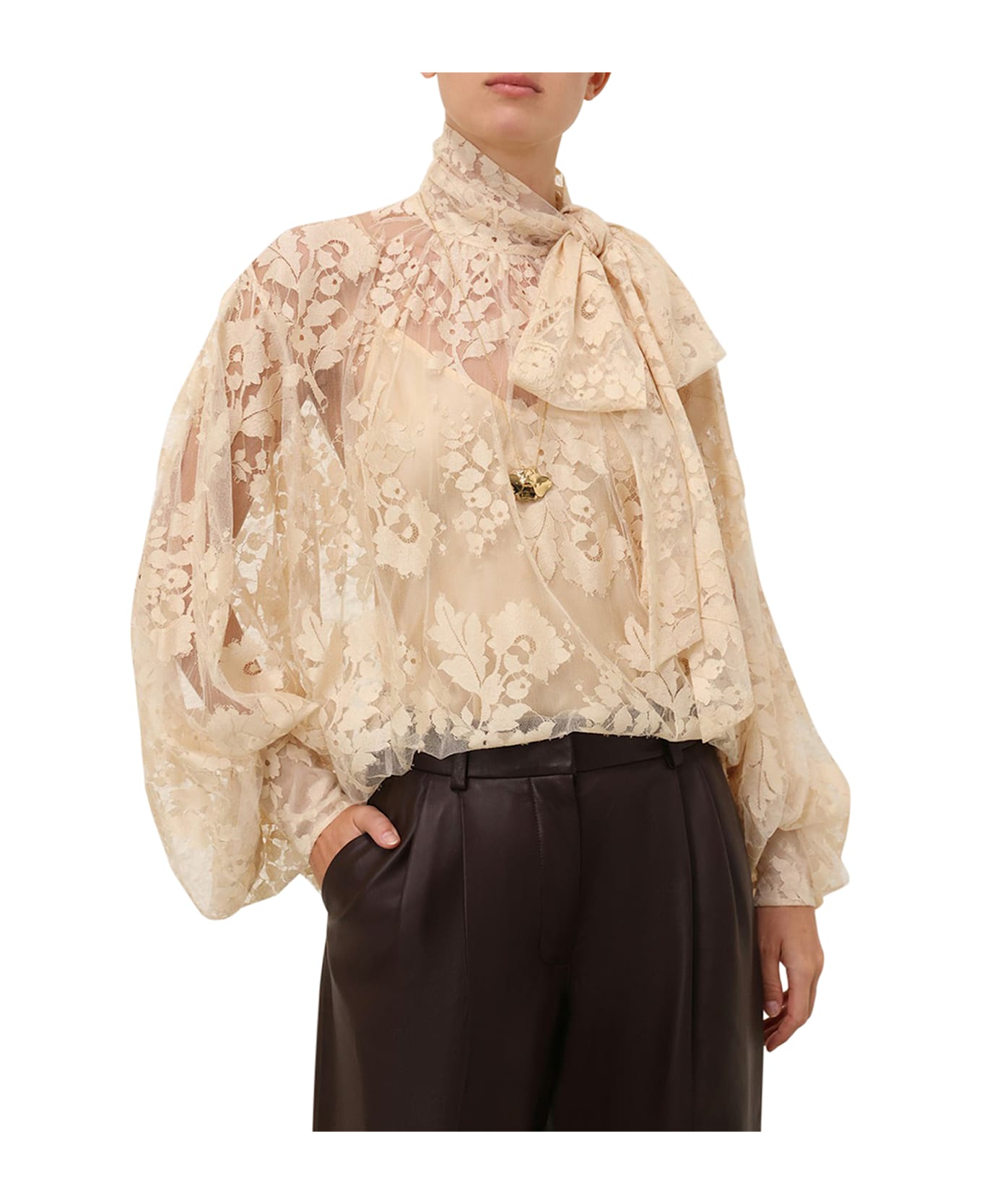 Zimmermann Illustration Lace Blouse - Nude & Neutrals