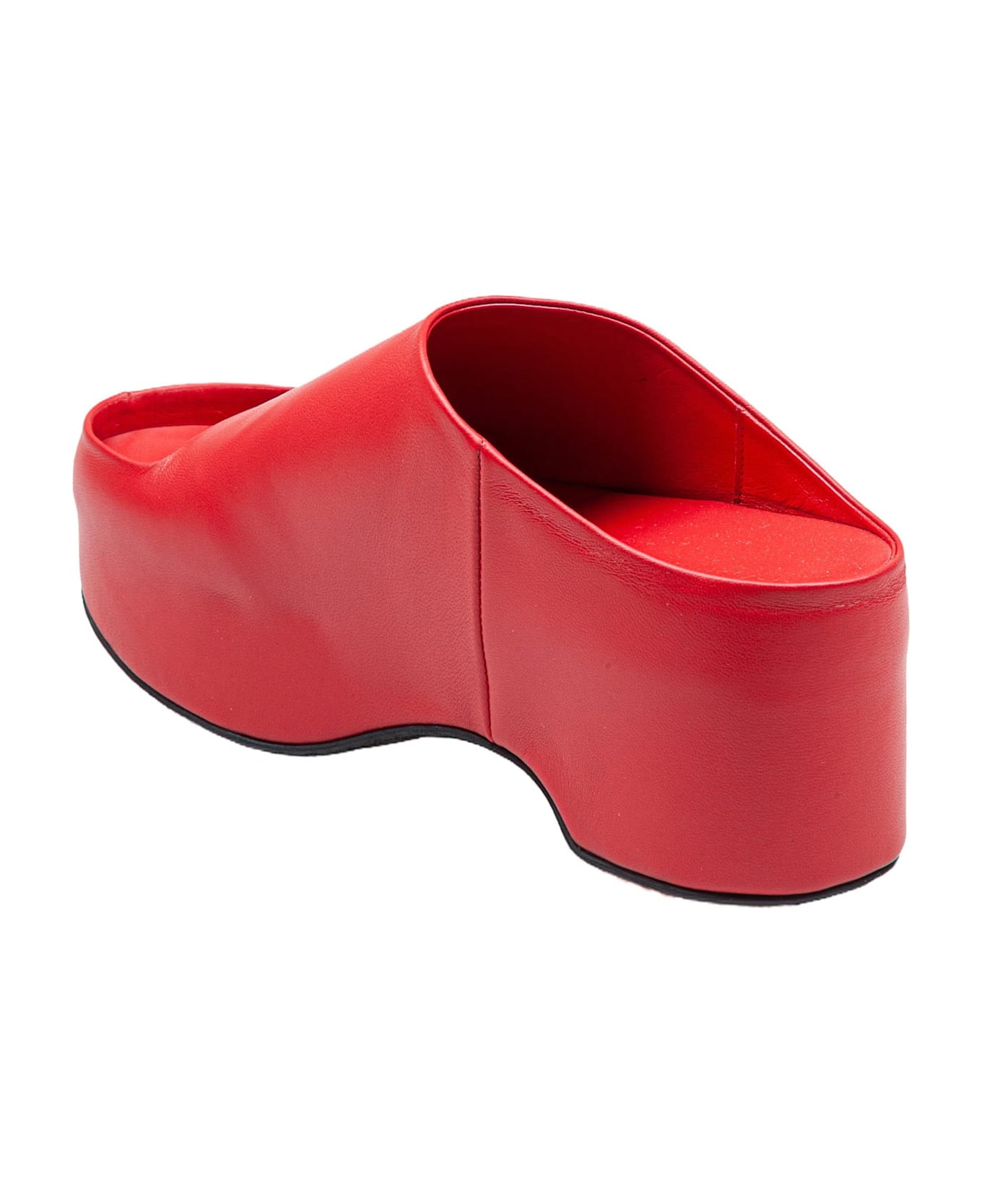 Marni Slide With Chunky Clog In Red Leather | italist