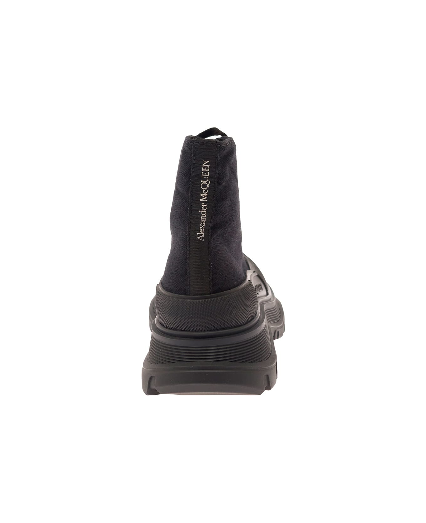 Alexander McQueen 'tread Slick' Black High Top Sneakers With Oversized Platform In Cotton Woman - Black