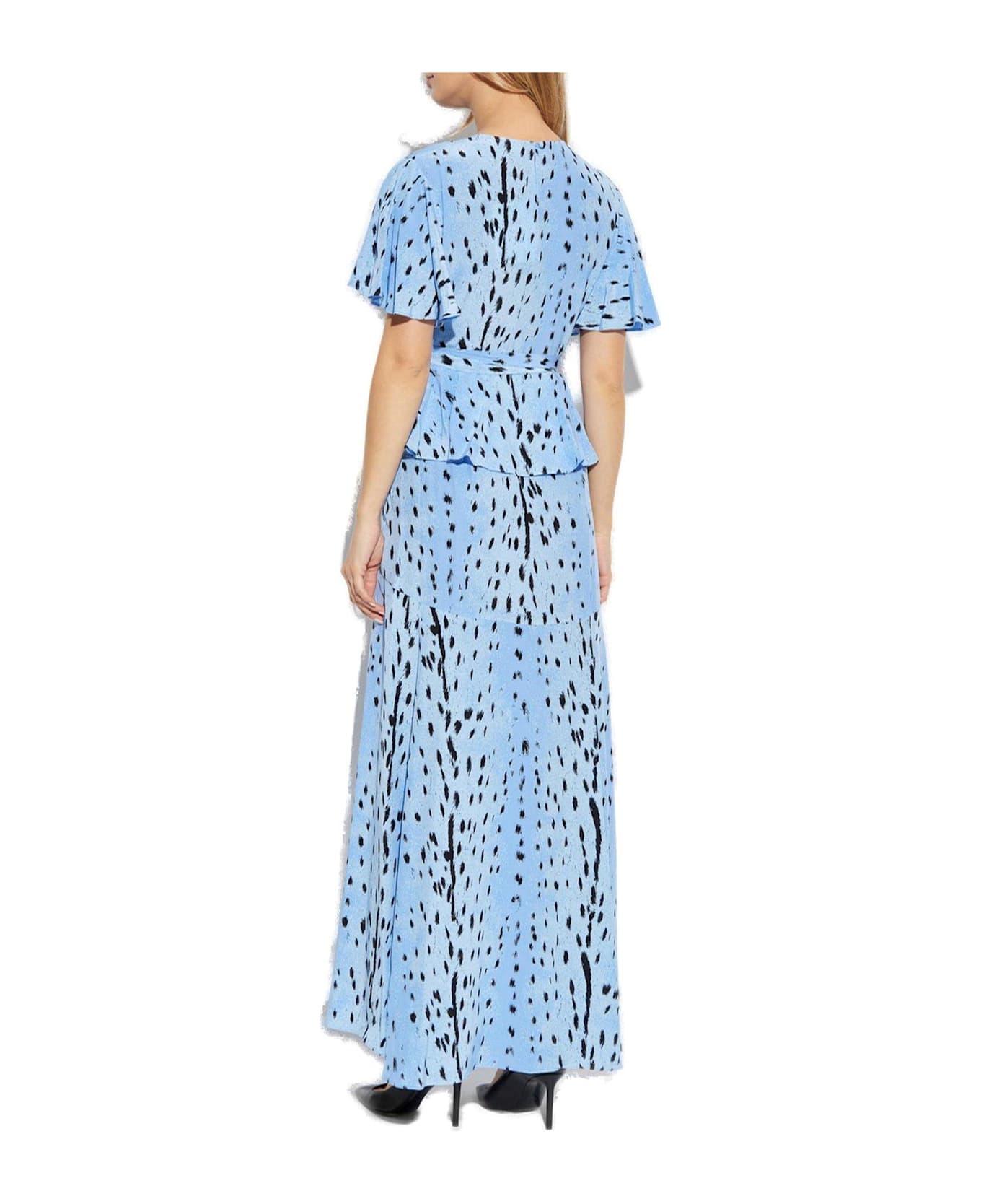 Diane Von Furstenberg Levana Crewneck Maxi Dress - BLUE/BLACK