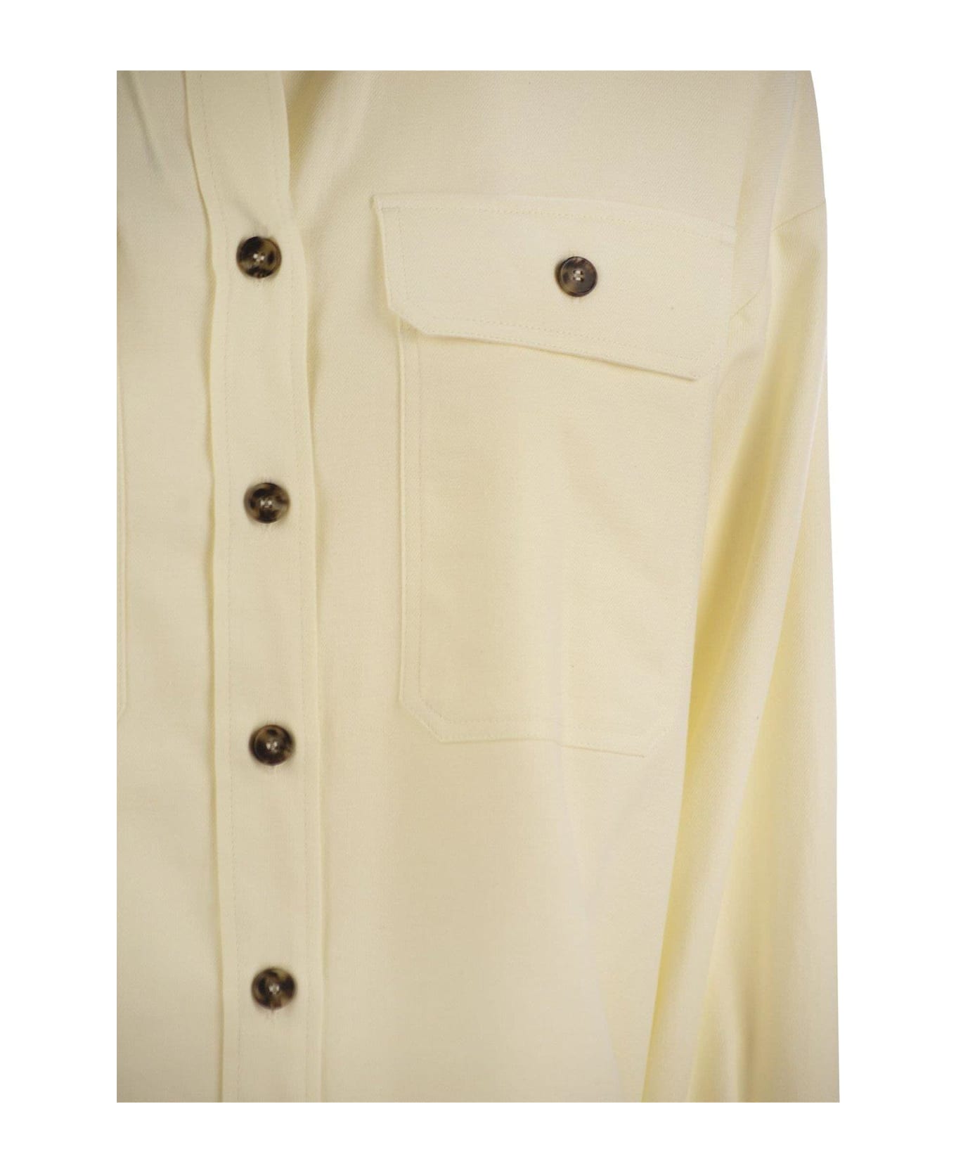 Weekend Max Mara Oversized Buttoned Long-sleeved Shirt - Ecru