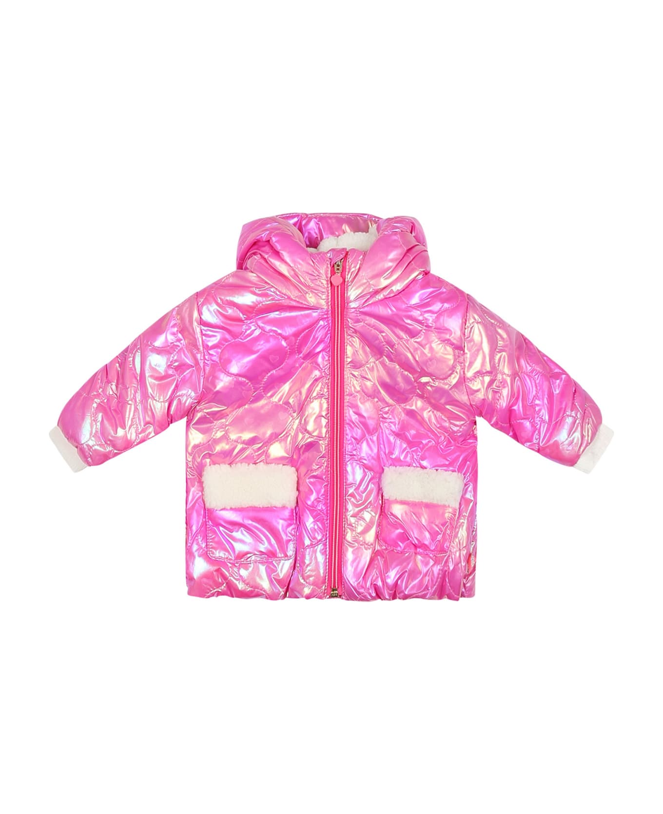 Billieblush Metallic Pink Padded Coat For Baby Girl - Fuchsia