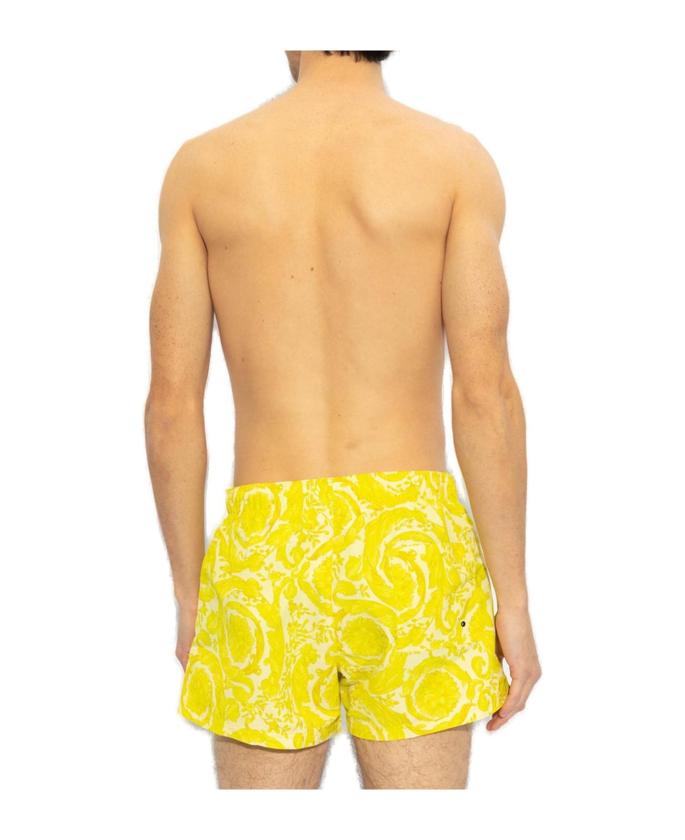 Versace Barocco-printed Drawstring Swim Shorts - Mimosa スイムトランクス