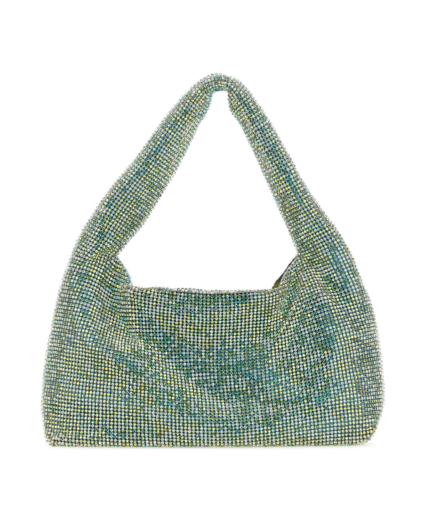 Kara Green Rhinestones Mini Handbag - MINTPIXEL トートバッグ