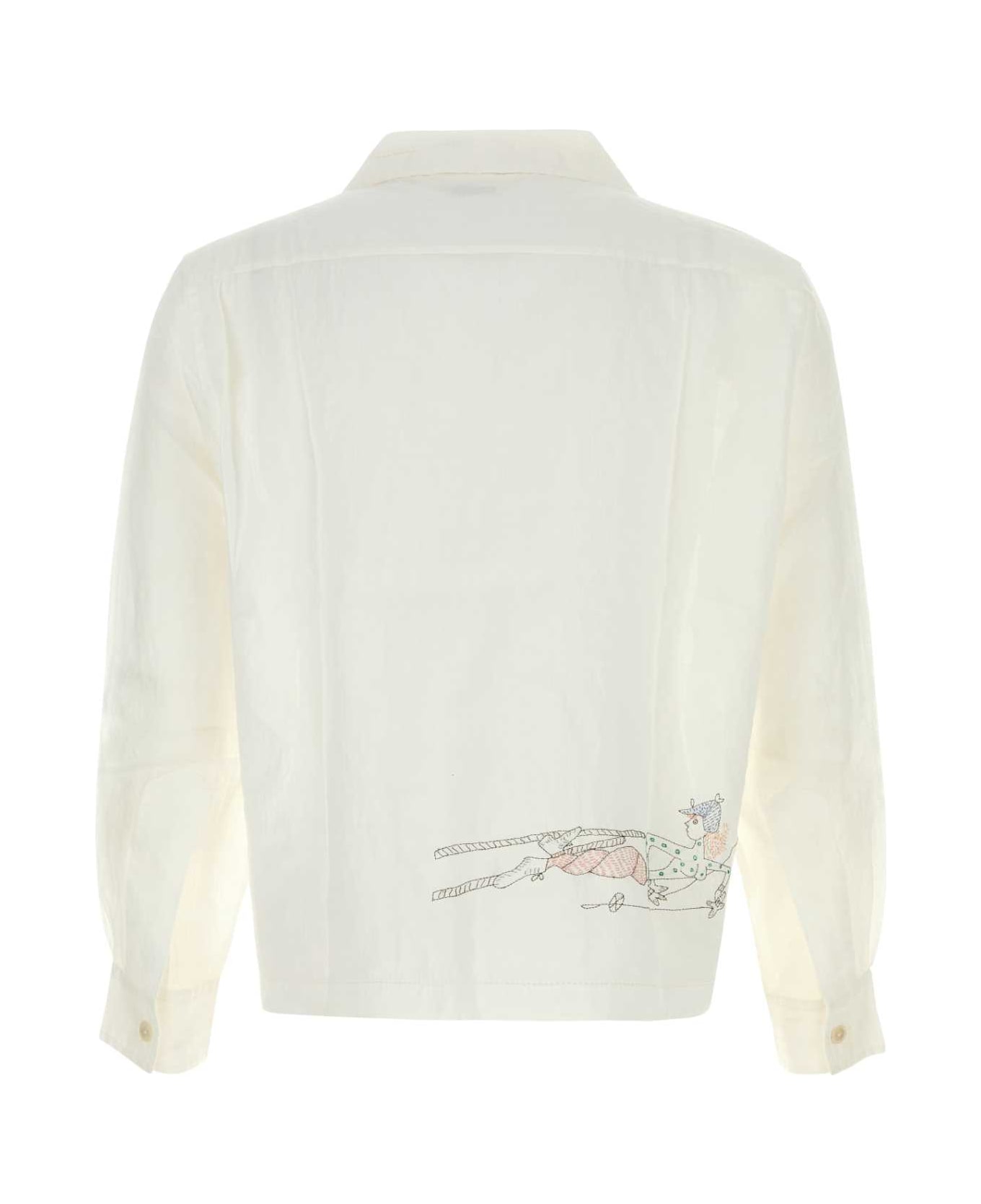Bode White Linen Shirt - WHITEMULTI