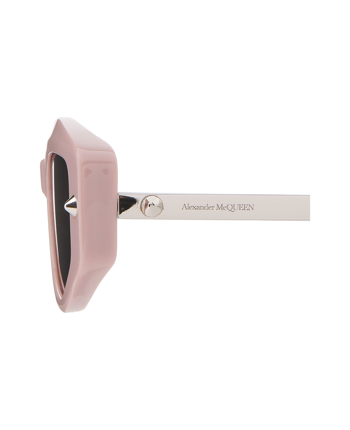 Alexander McQueen Geometric Spike Studs Sunglasses In Pink/smoky - Pink