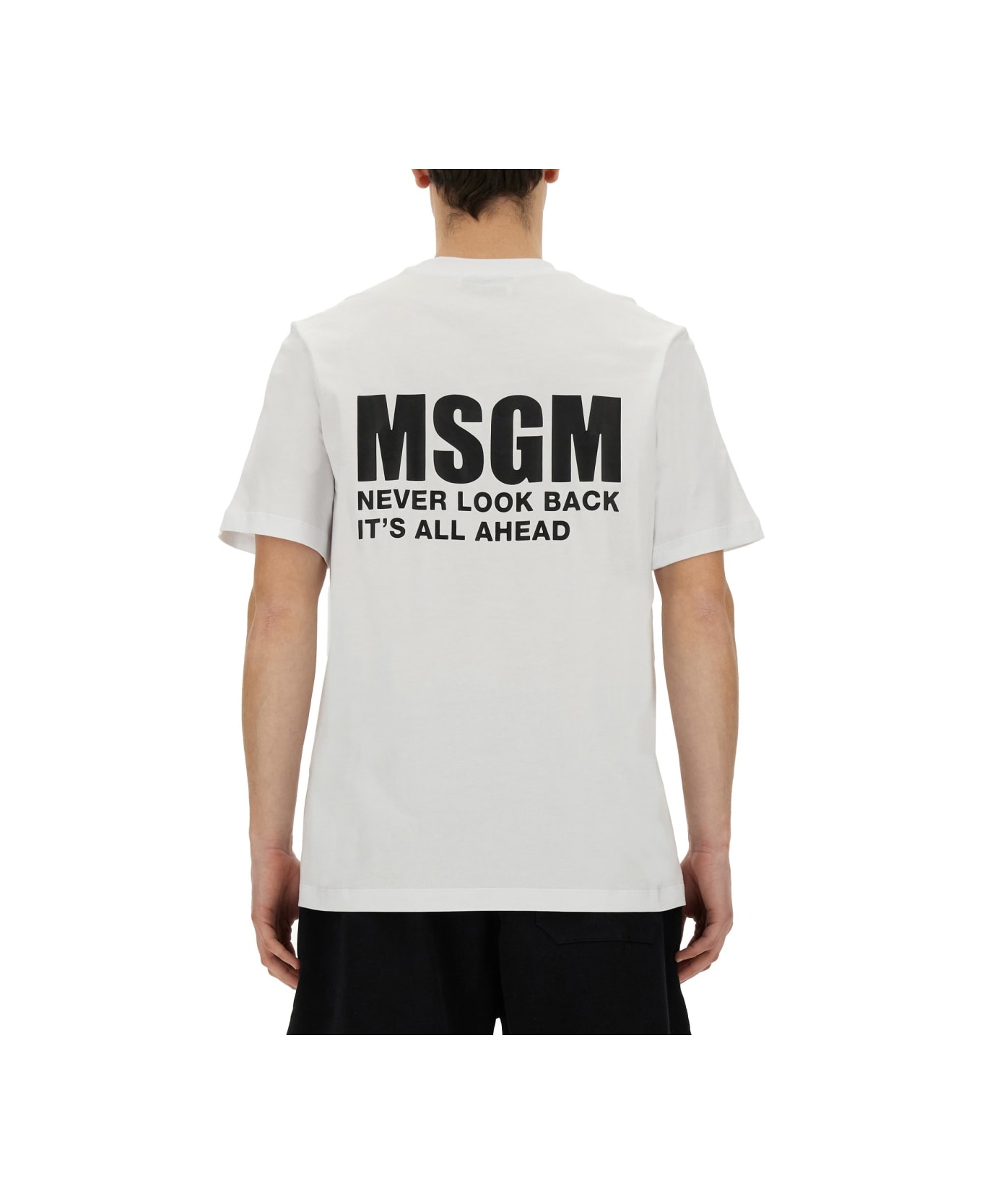MSGM T-shirt With Logo - Optical White シャツ