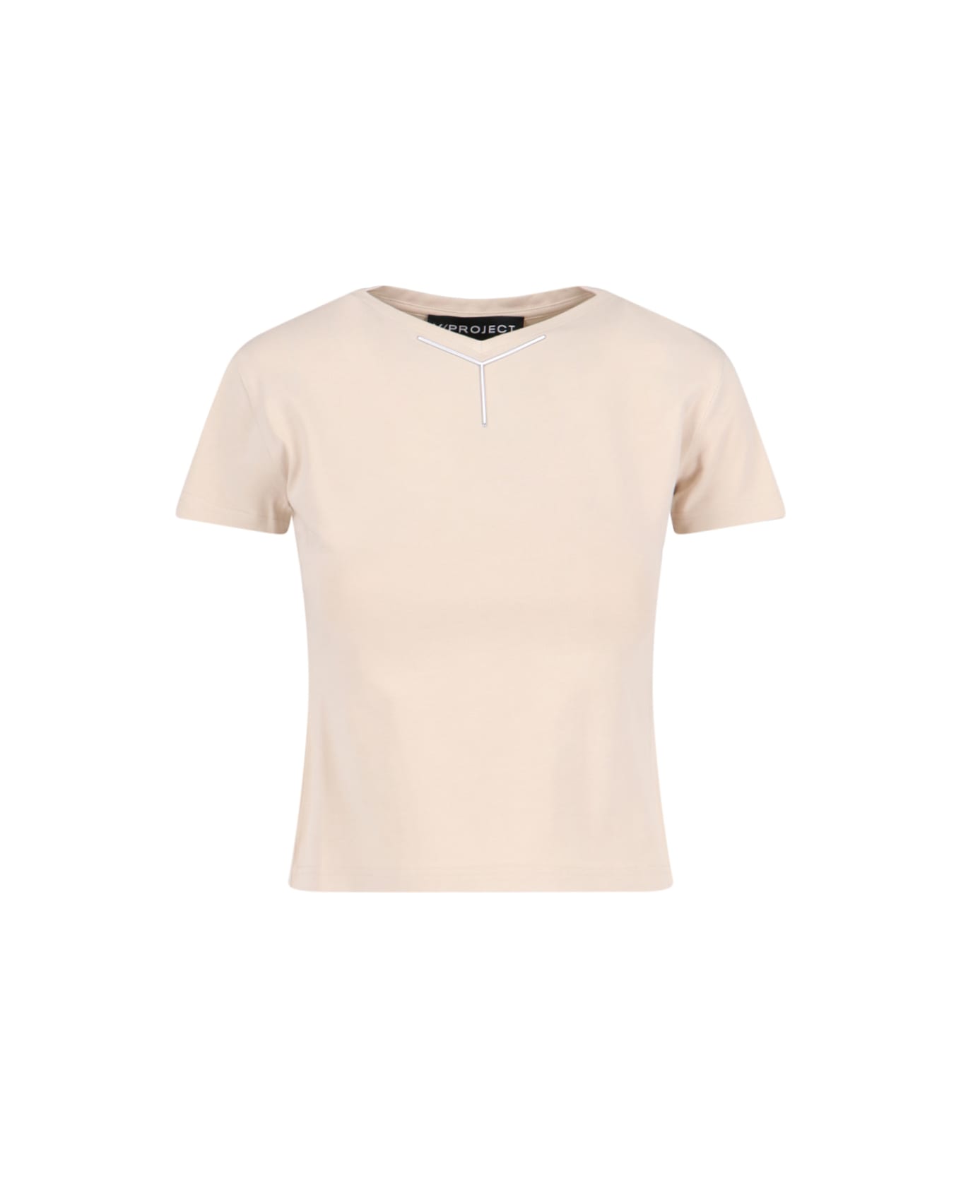 Y/Project "y Chrome Baby" Logo T-shirt - Beige