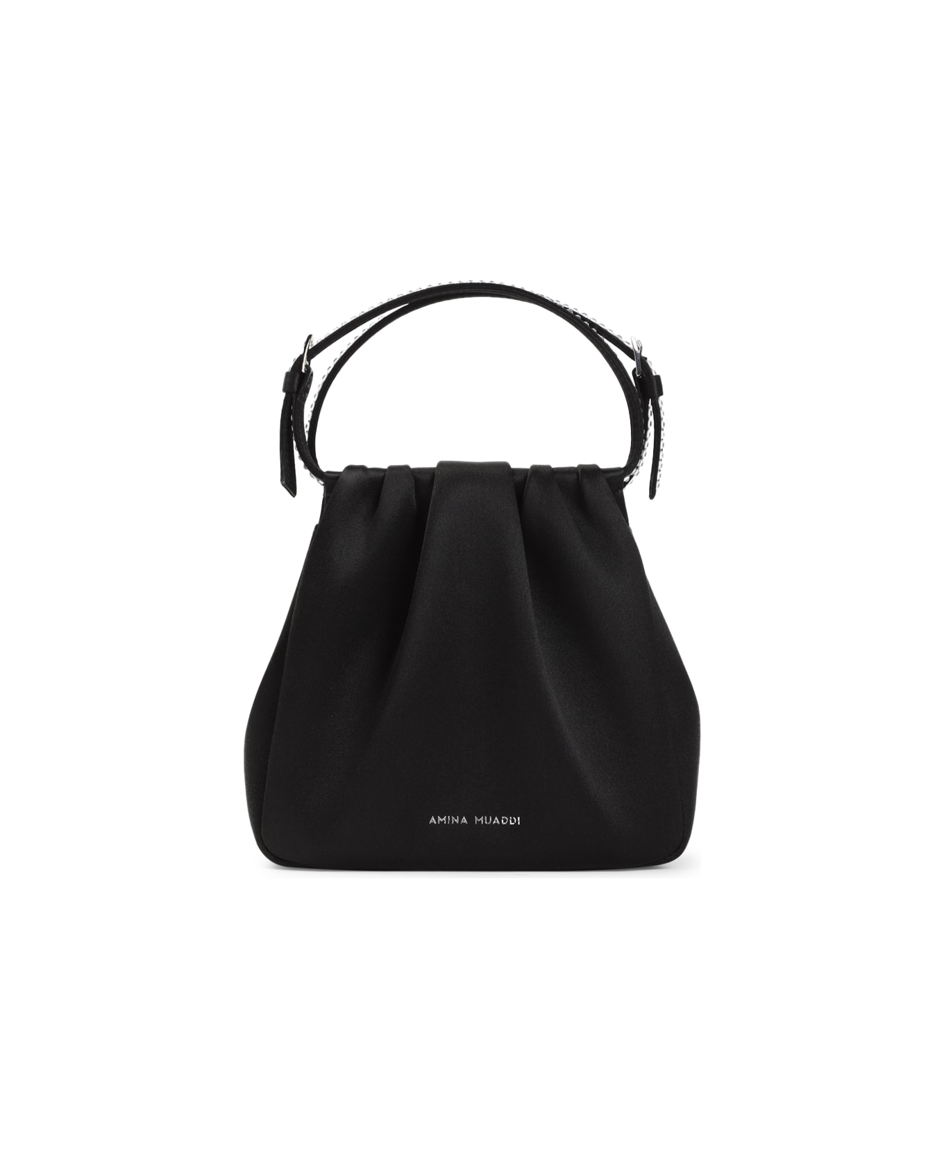 Amina Muaddi Vittoria Crystal Handbag - Black White