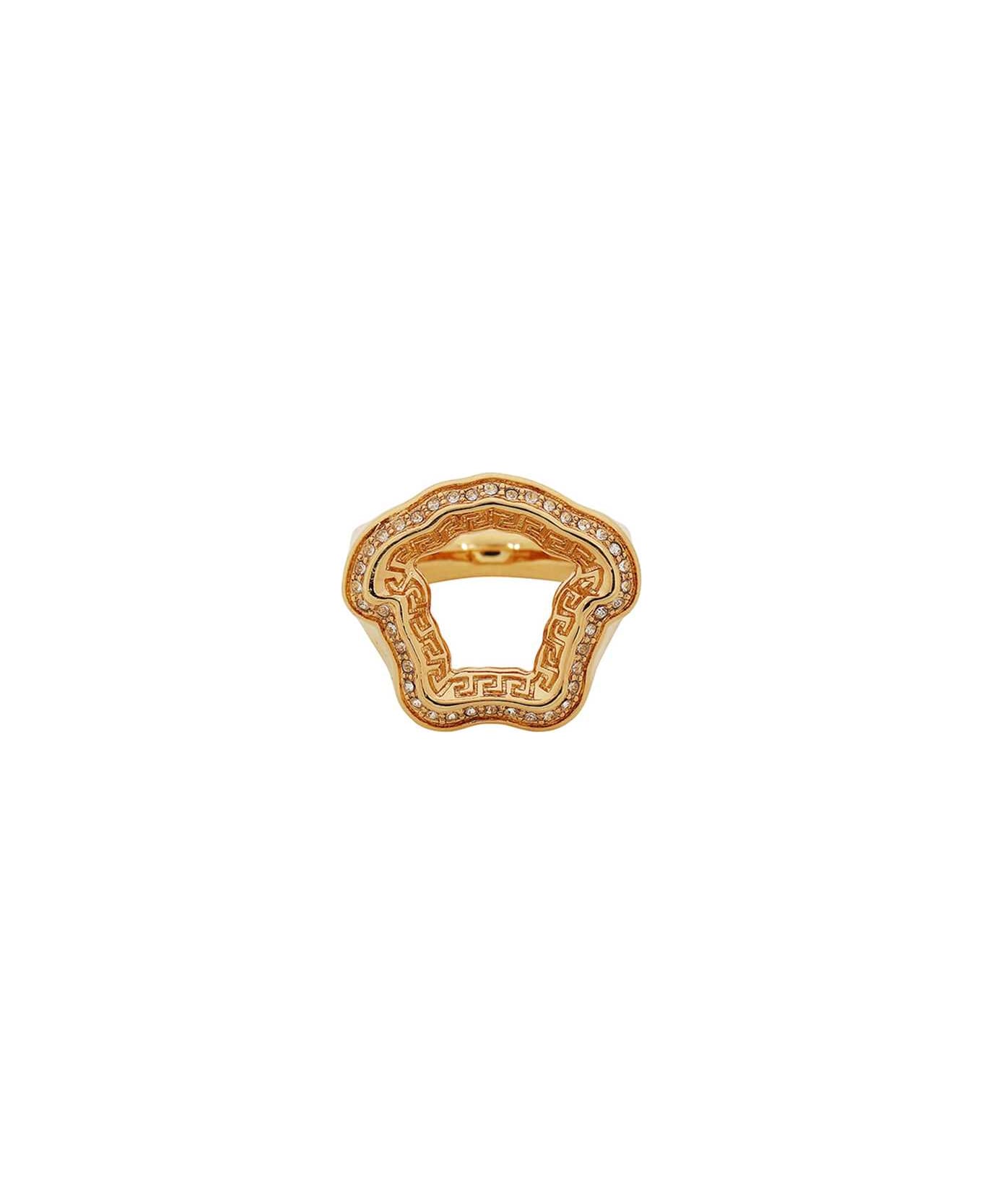 Versace Gold Plated Metal Ring - Gold リング