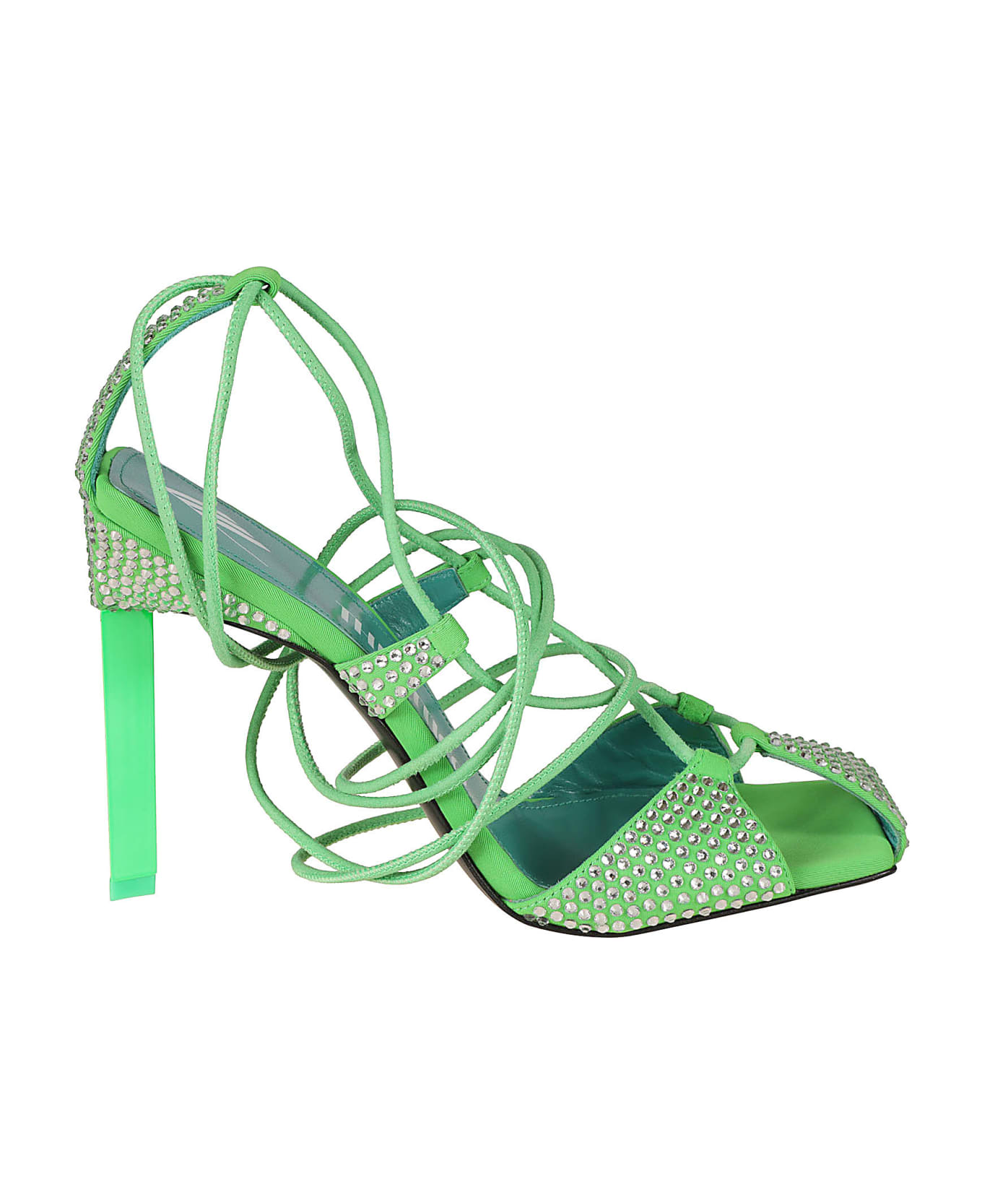 The Attico Adele Lace-up Pumps - Fluo Green