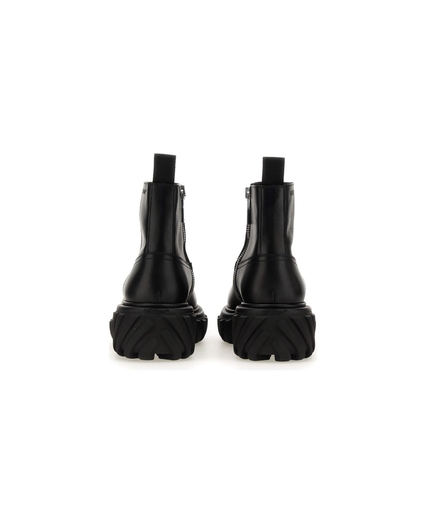 Off-White Leather Boot - BLACK