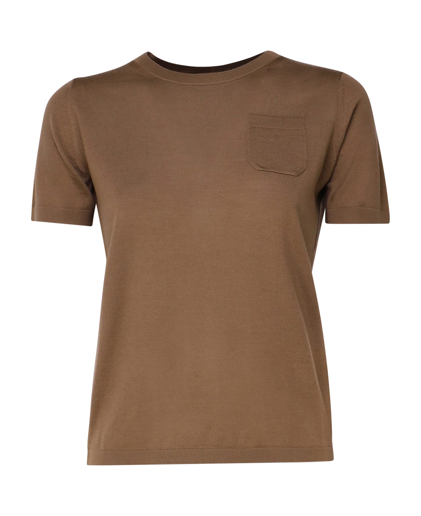 'S Max Mara Egidio T-shirt In Virgin Wool - Brown