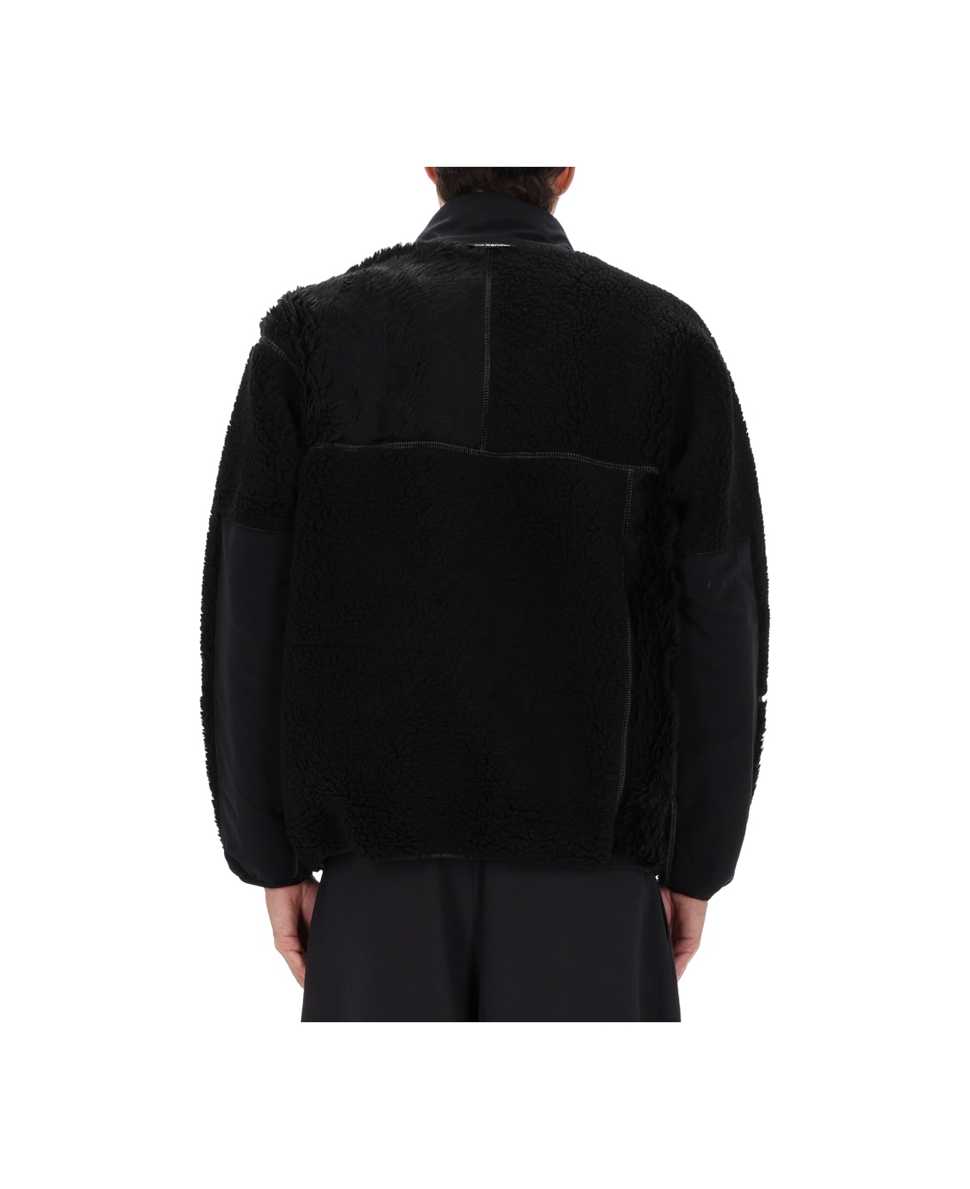 And Wander "mix Boa" Jacket - BLACK
