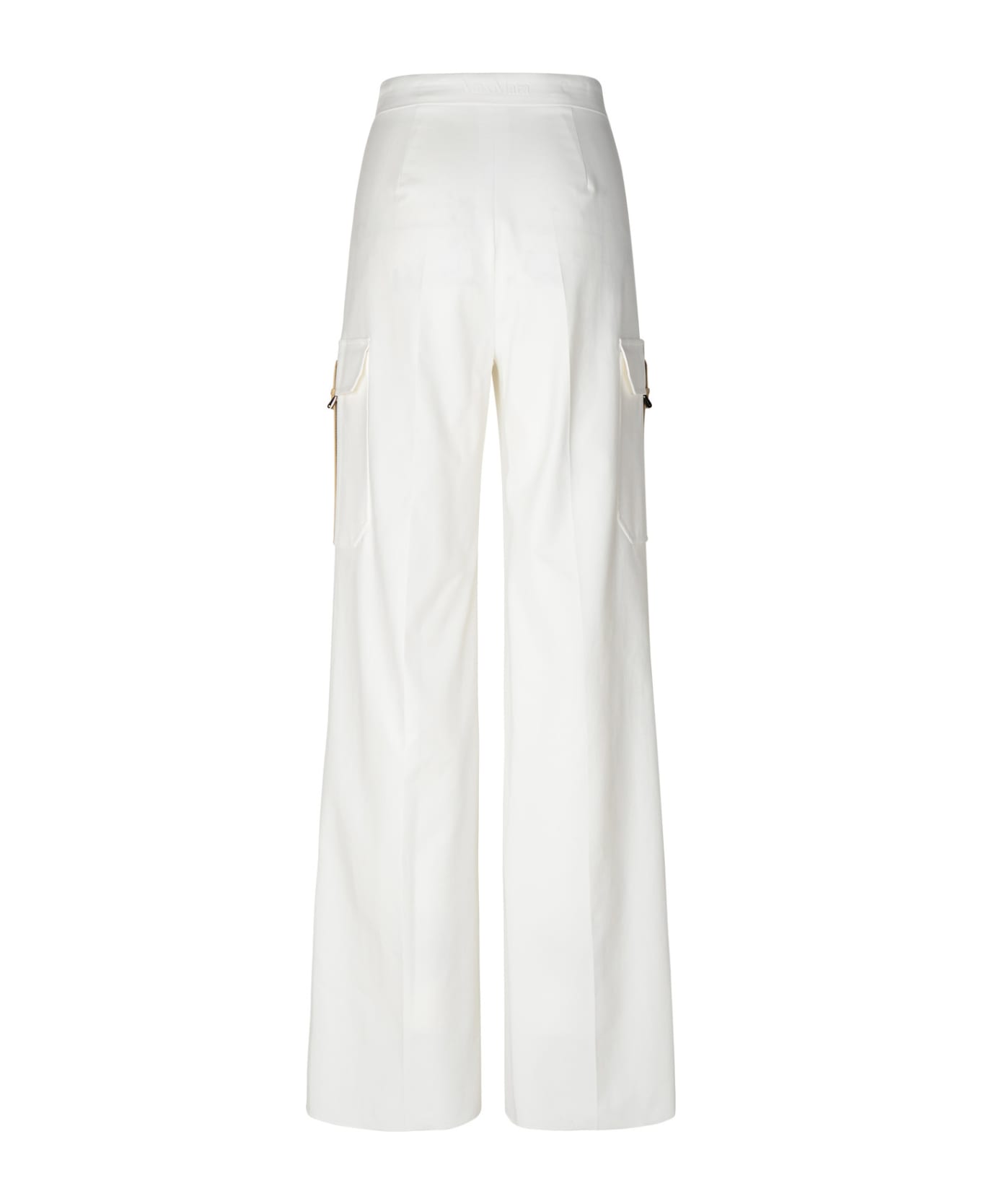 Max Mara 'edda' White Cotton Blend Cargo Pants - White ボトムス