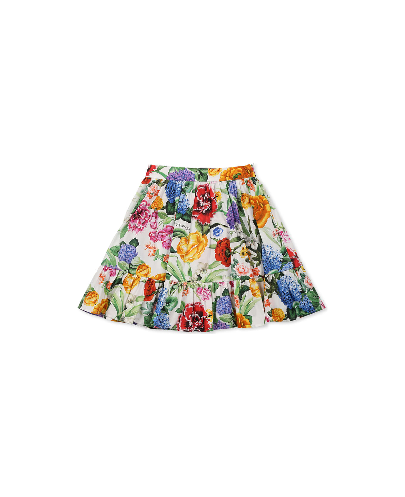 Dolce & Gabbana Multicolor Skirt For Baby Girl With Floral Print - Multicolor