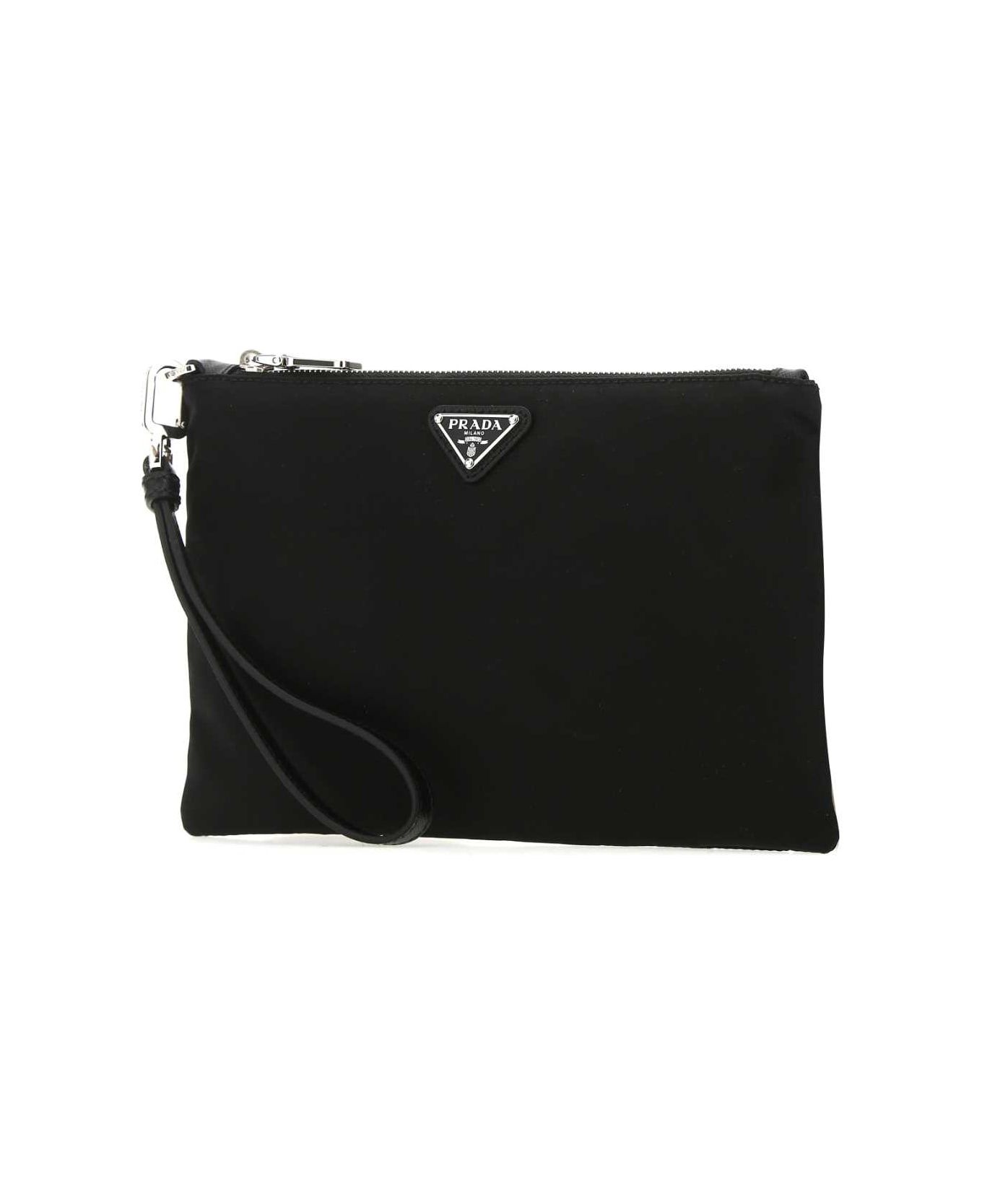 Prada Black Re-nylon Clutch - Nero
