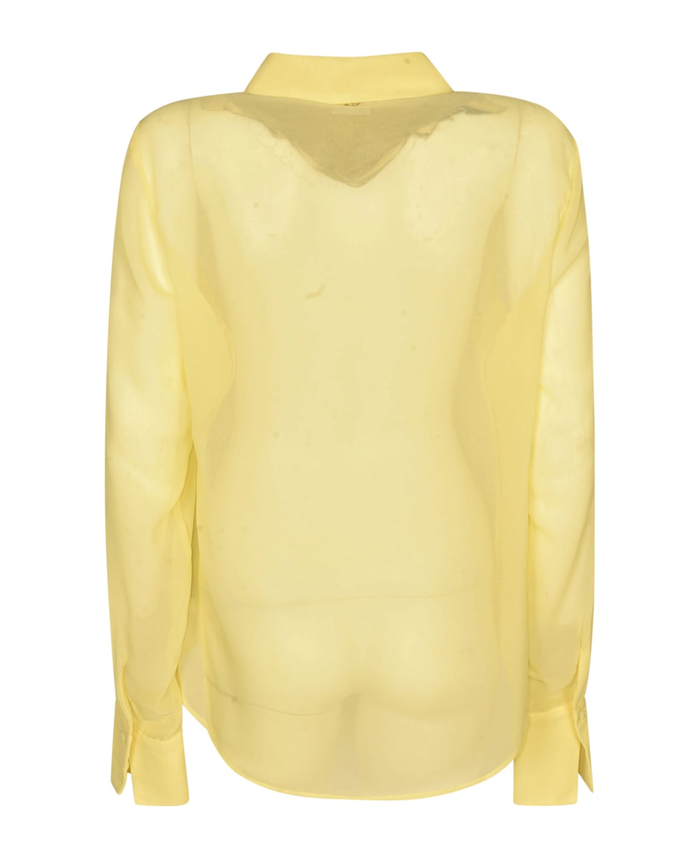 Blugirl Round Hem See-through Plain Shirt - Yellow シャツ
