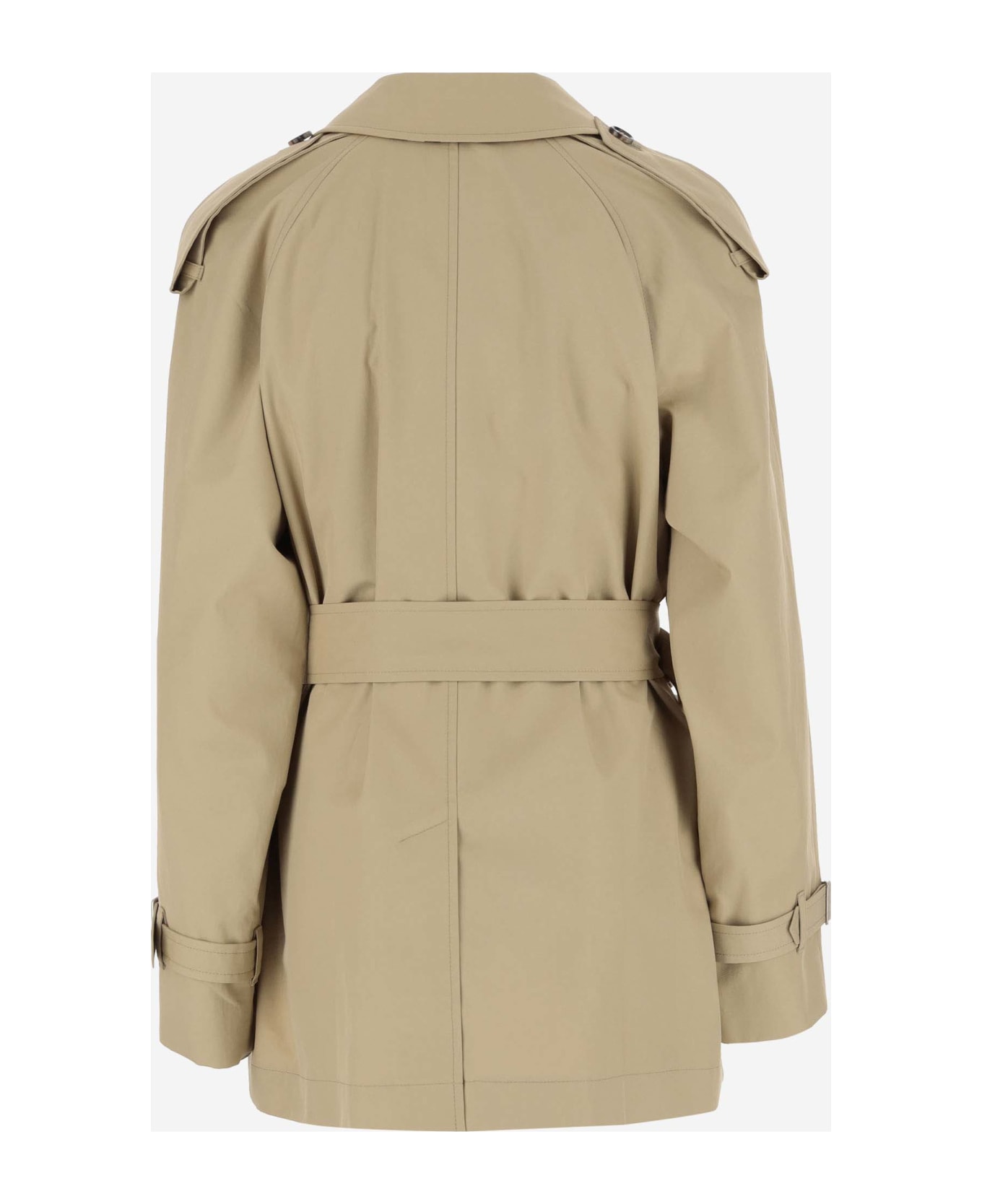 Burberry Cotton Gabardine Short Trench Coat - Beige