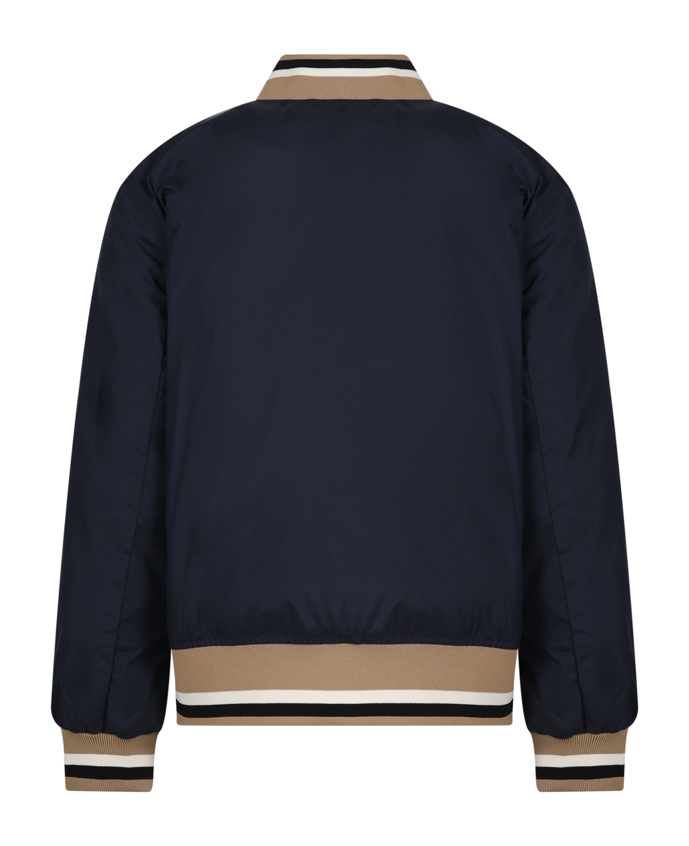 Burberry Blue Bomber For Boy With Logo - Blue