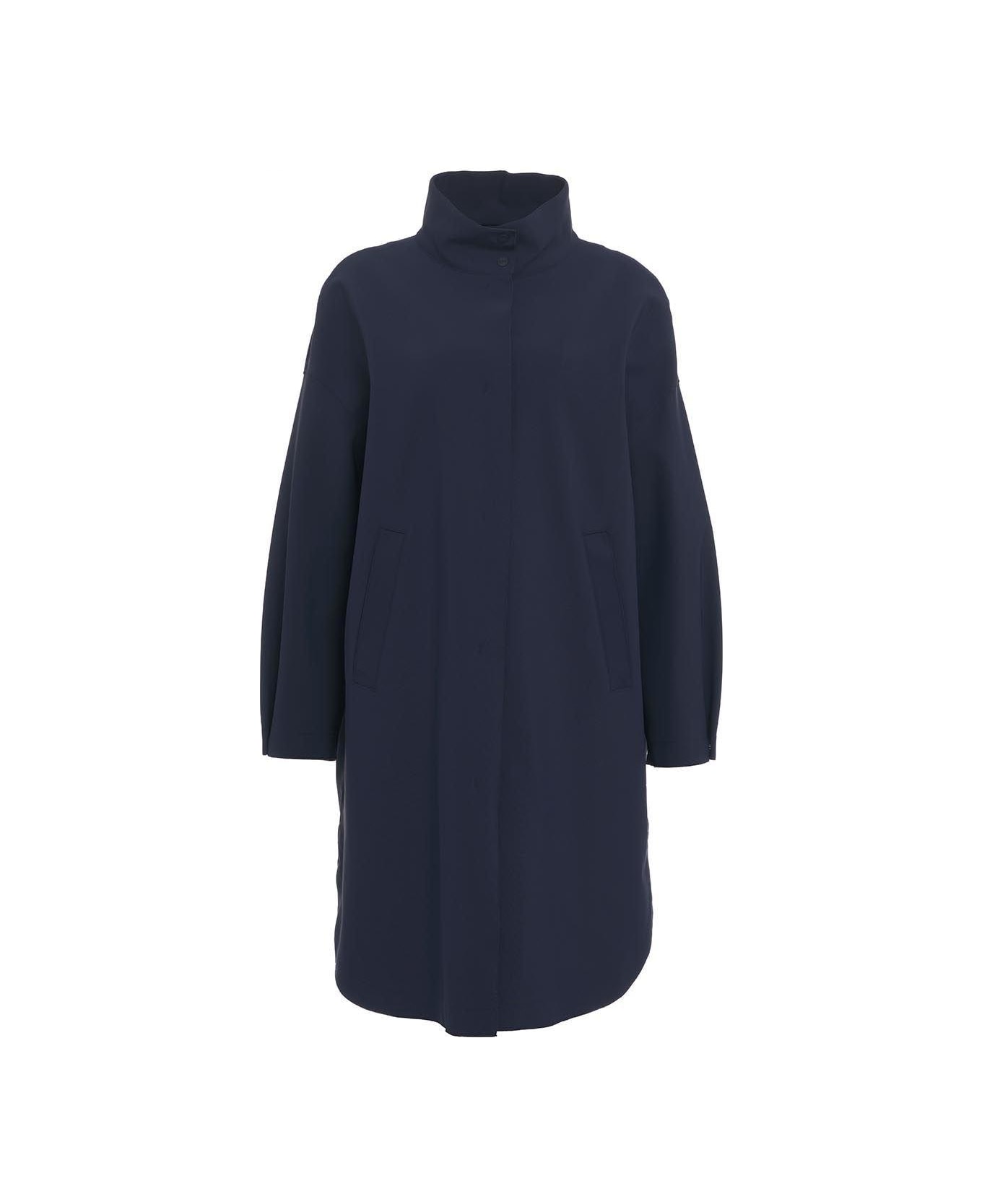 Herno High-neck Long Sleeved Coat Herno - Blu Navy