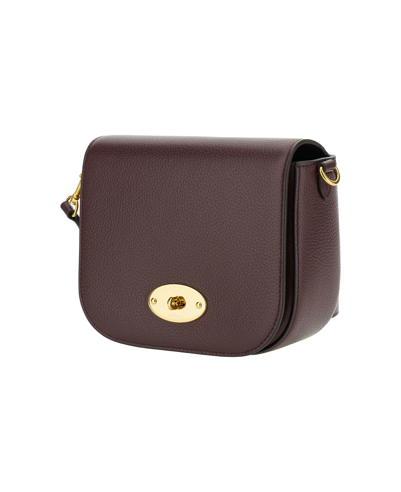 Mulberry Brown Crossbody Bag With Engraved Logo Detail In Hammered Leather Woman - Brown