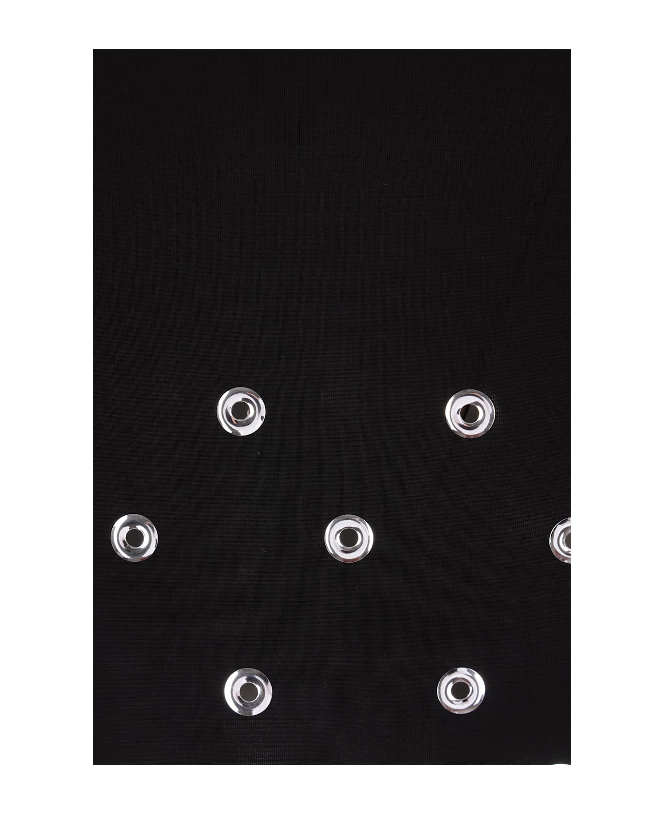 Paco Rabanne Jersey Cropped Top With Eyelets - BLACK