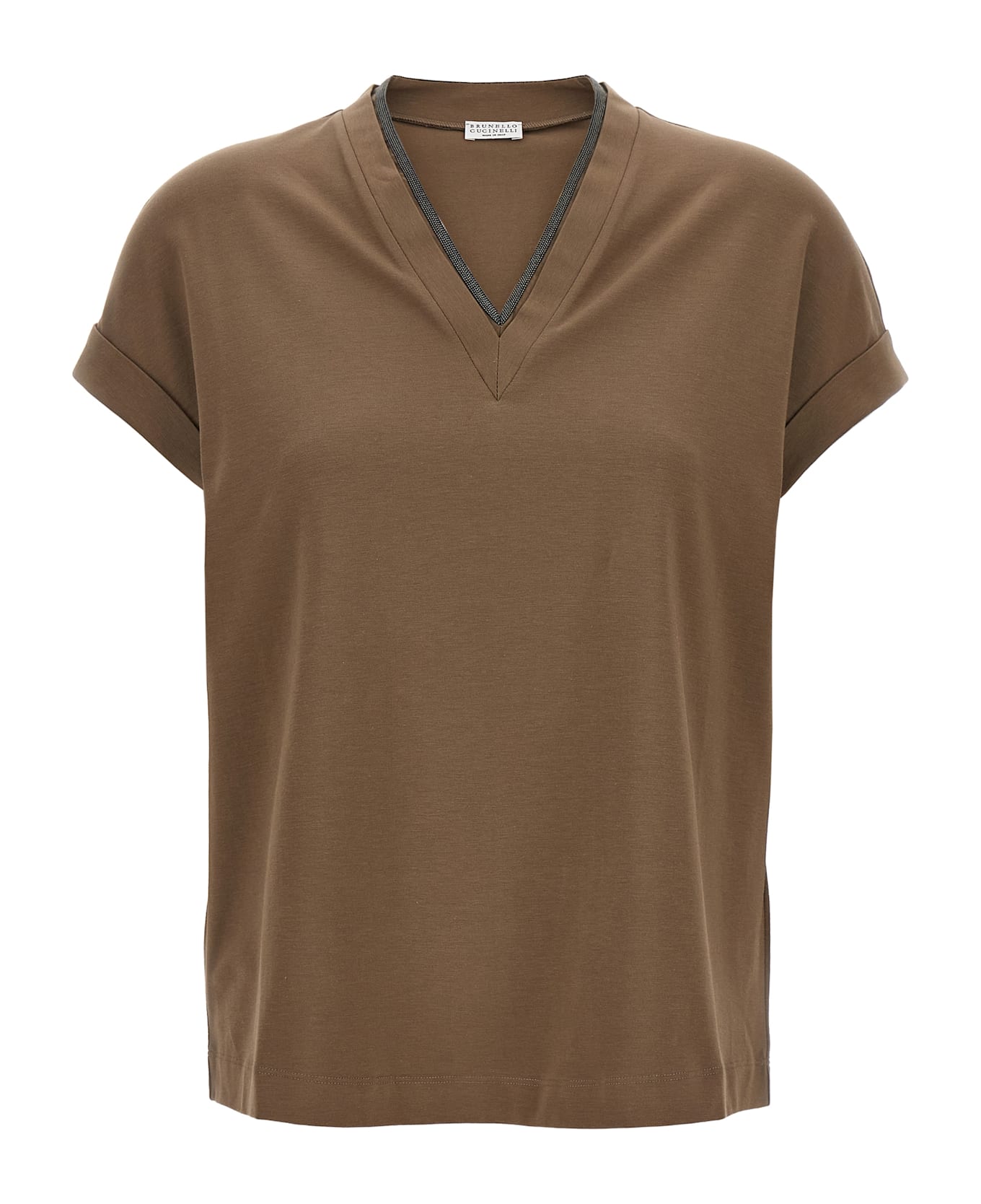 Brunello Cucinelli T-shirt Monile - Brown