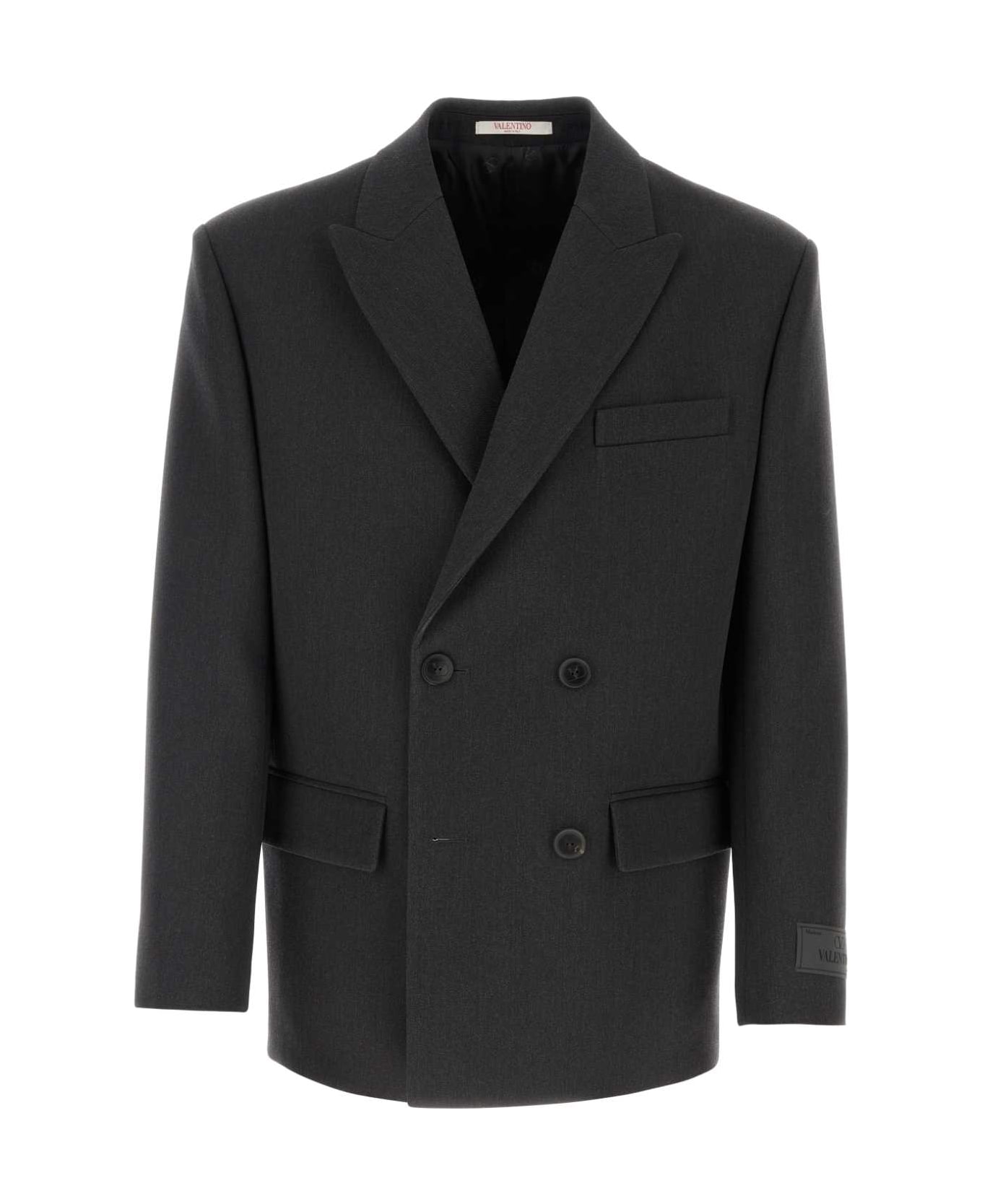 Valentino Garavani Graphite Wool Blazer - ANTRACITE