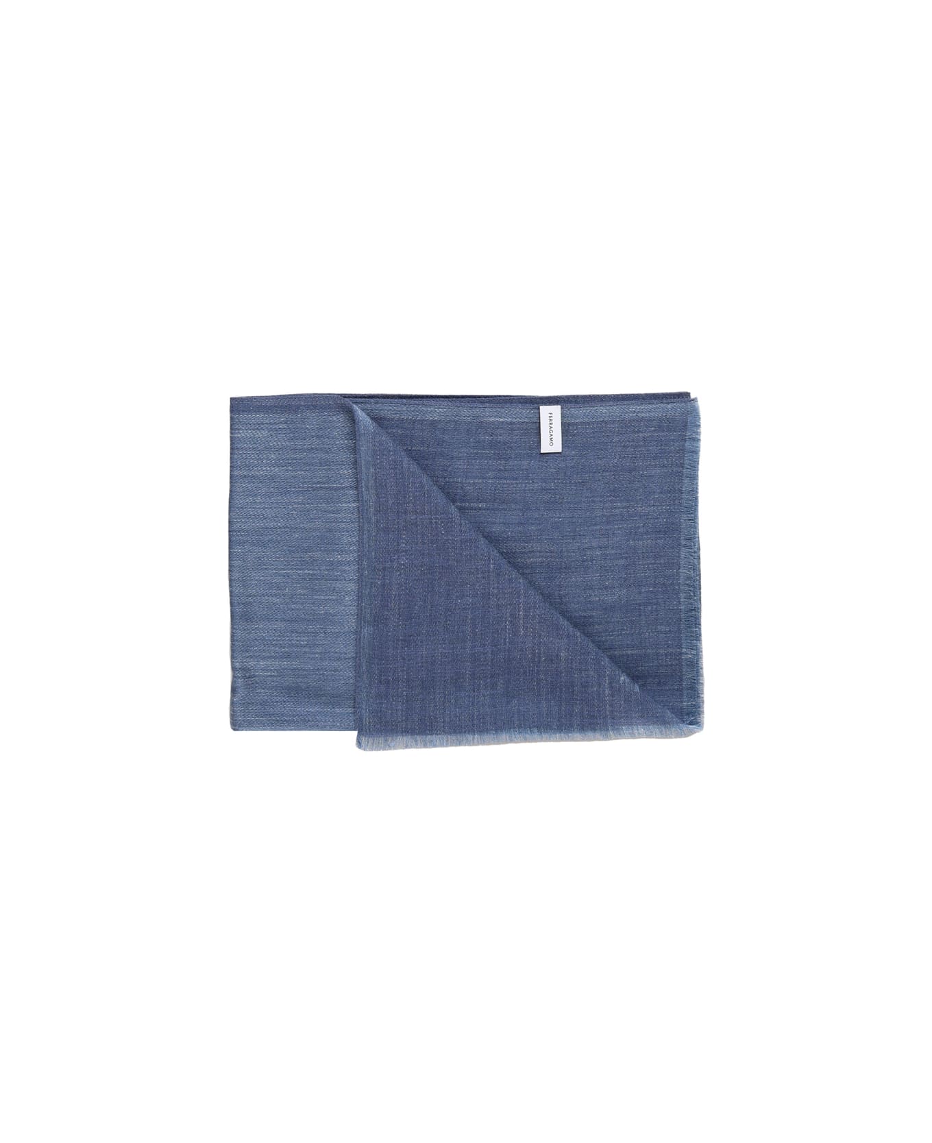 Ferragamo Jacquard Cashmere Blend Scarf - Blue スカーフ