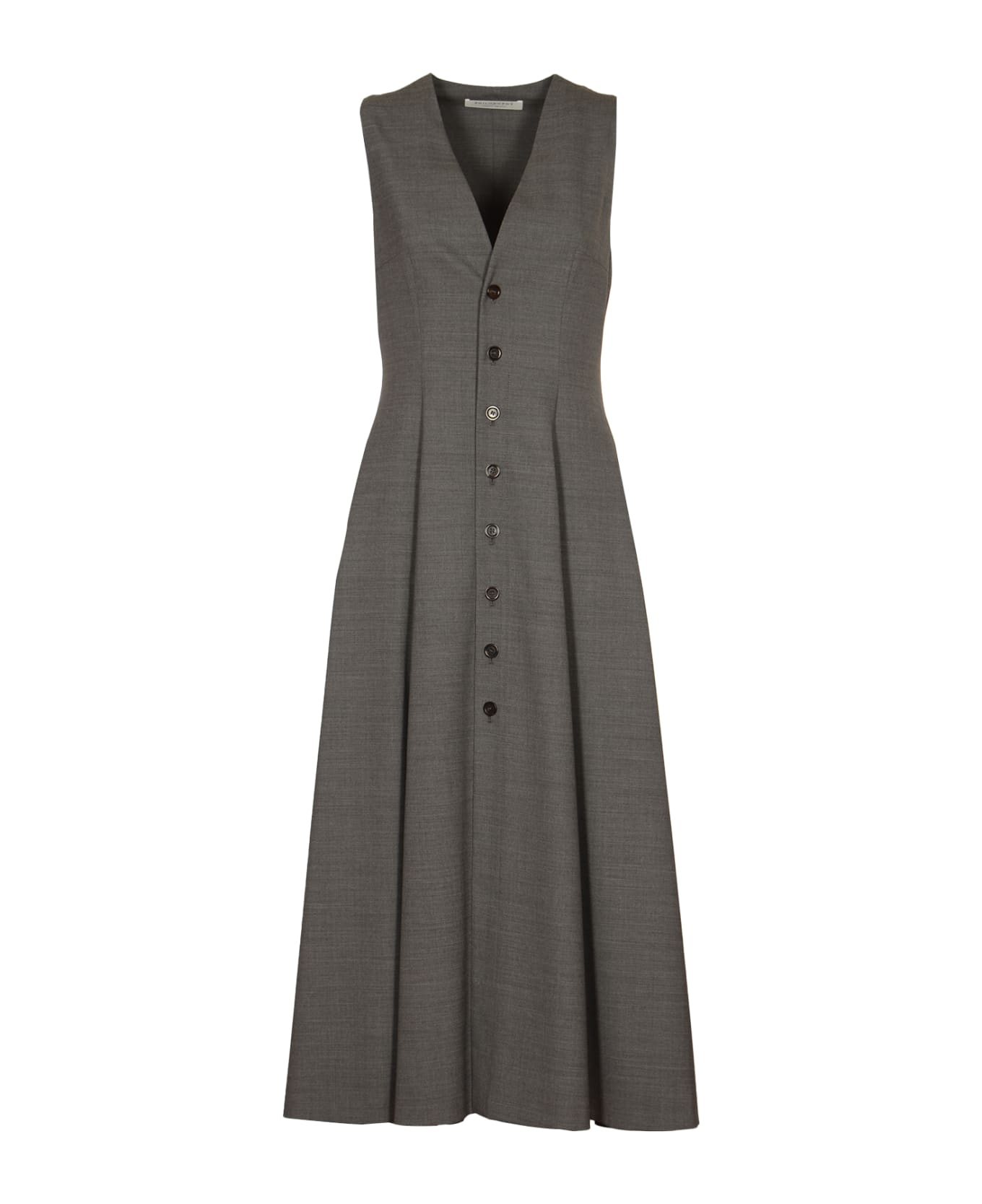 Philosophy di Lorenzo Serafini Sleeveless Buttoned Long Dress - Grey ワンピース＆ドレス