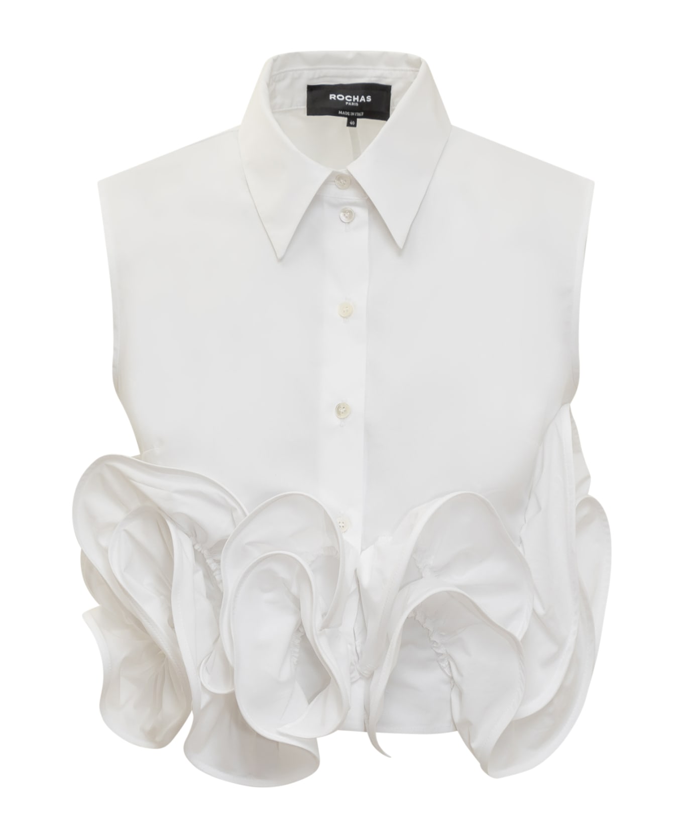 Rochas Sleeveless Shirt - WHITE