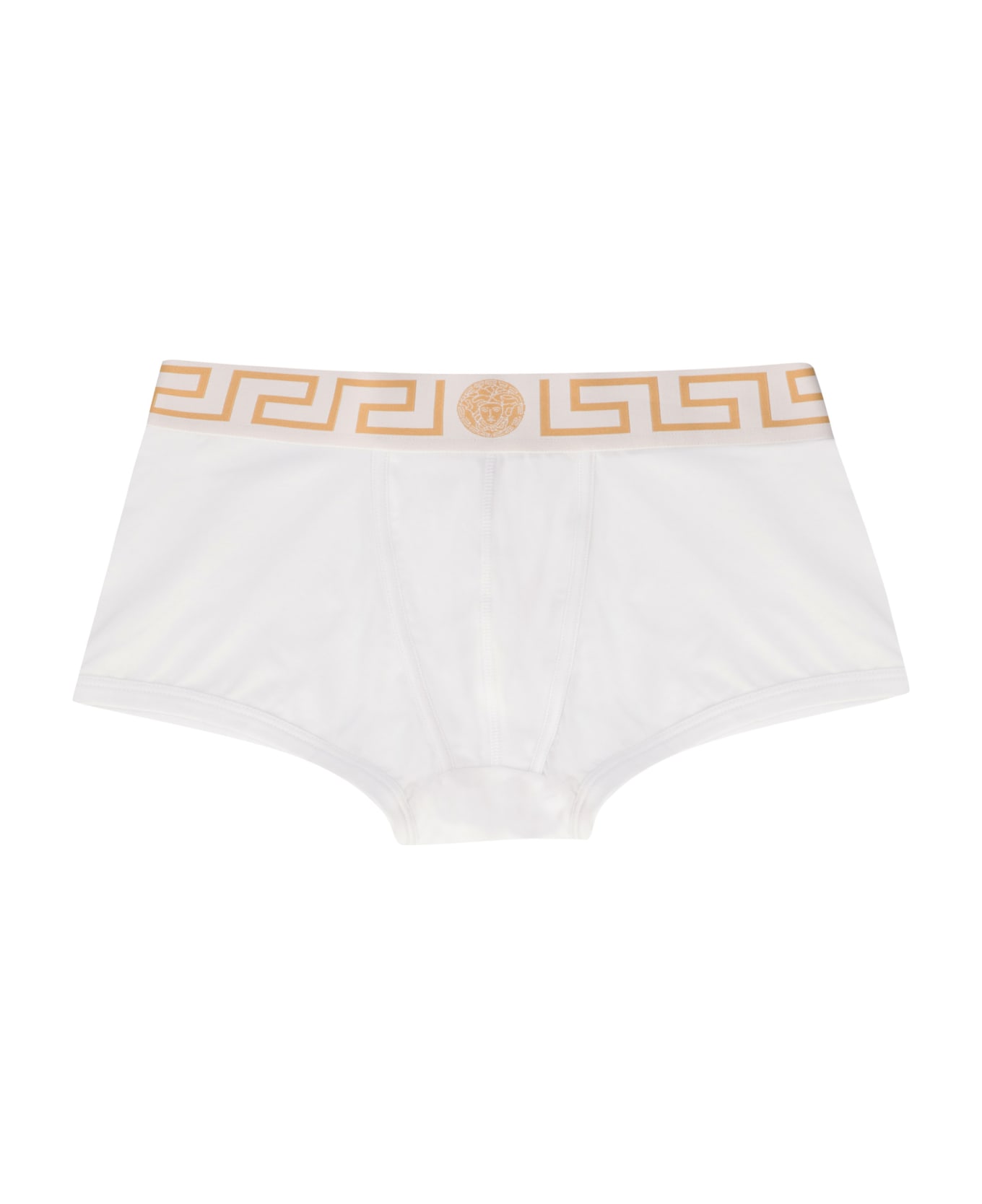 Versace Fine Cotton Trunks With Elastic Band - WHITE