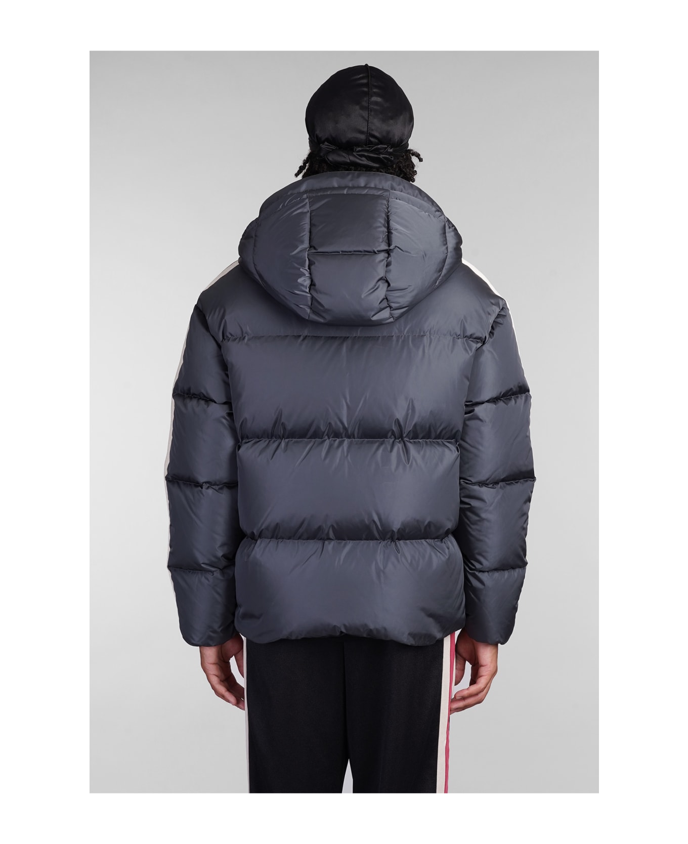 Palm Angels Puffer In Grey Polyamide - DARK GREY OFF WHITE