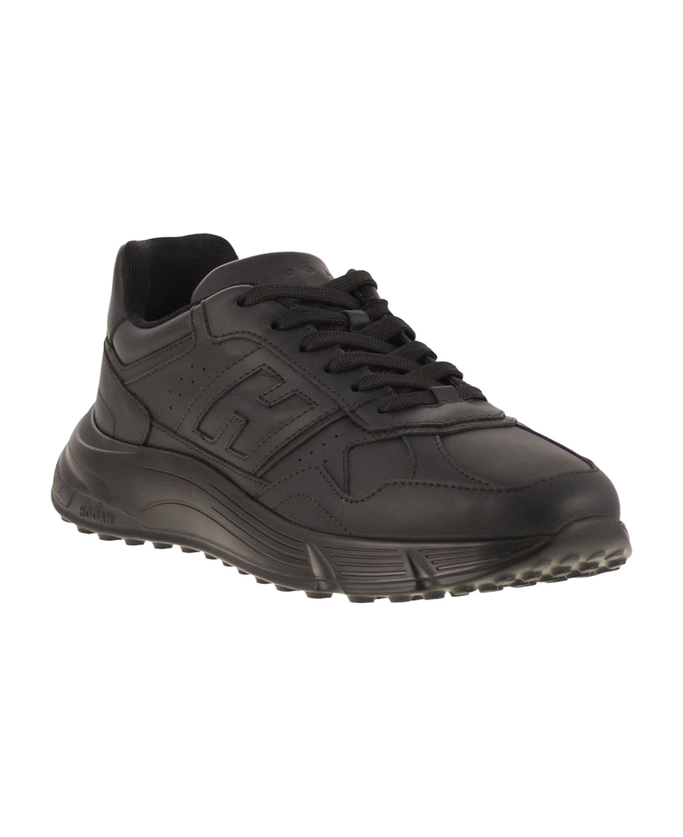 Hogan Hyperlight Leather Trainers - Black