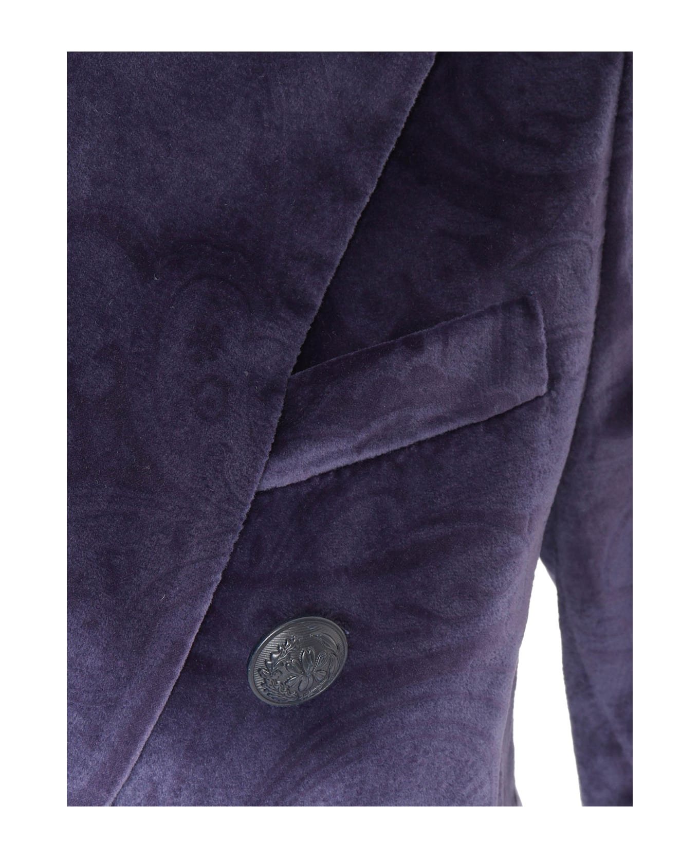 Circolo 1901 Velvet Double Breasted Jacket - BLACK
