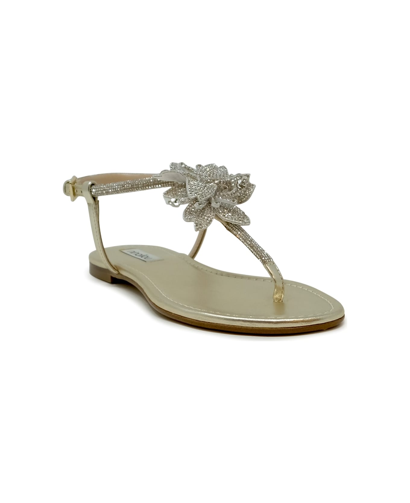 Ninalilou Nappa Flat Sandal - PLATINUM