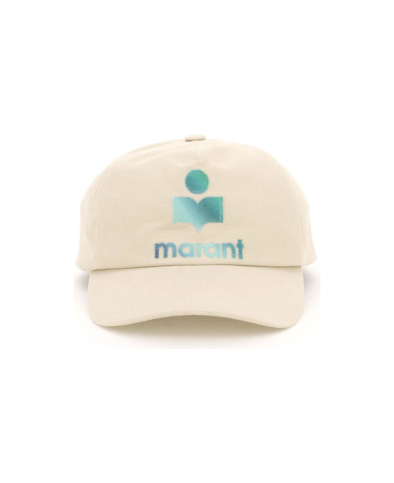 Isabel Marant Logo Printed Baseball Cap - POWDER