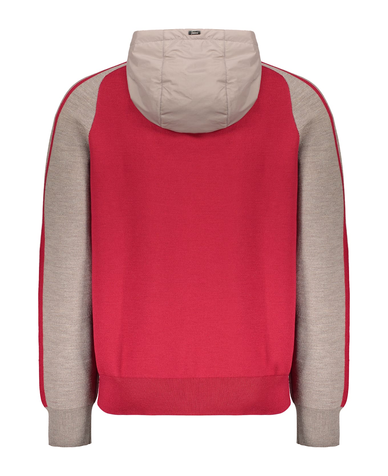 Herno Knitted Hoodie With Zip - red フリース