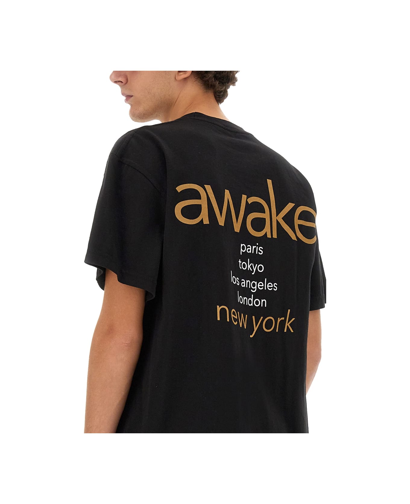 Awake NY T-shirt With Logo - BLACK シャツ