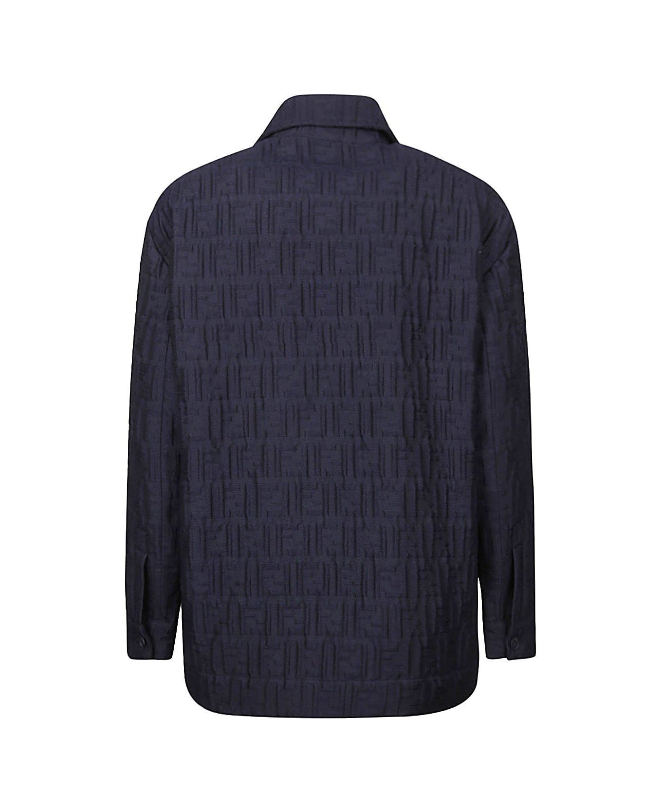 Fendi Collared Long-sleeve Shirt - Lq Blu Notte