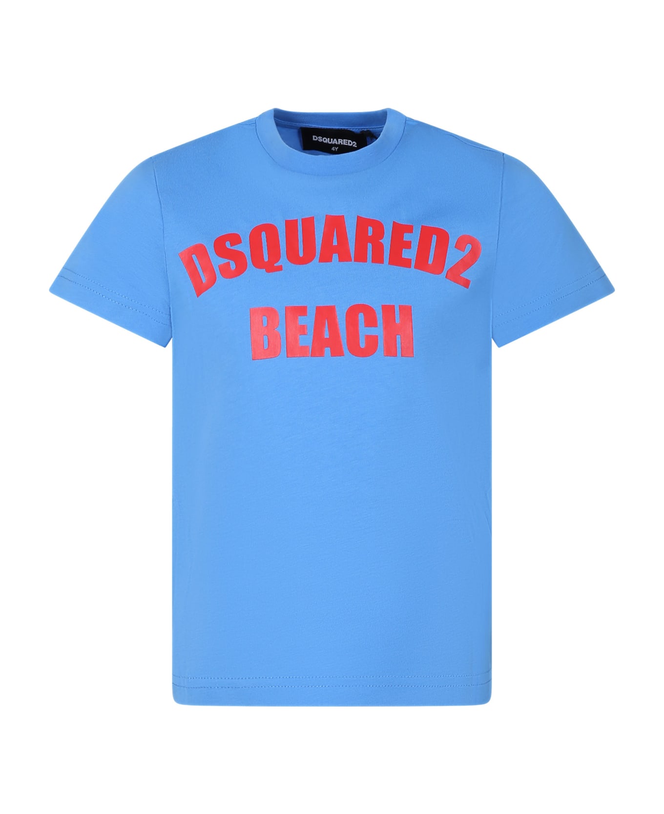Dsquared2 Light Blue T-shirt For Boy With Logo - Light Blue Tシャツ＆ポロシャツ