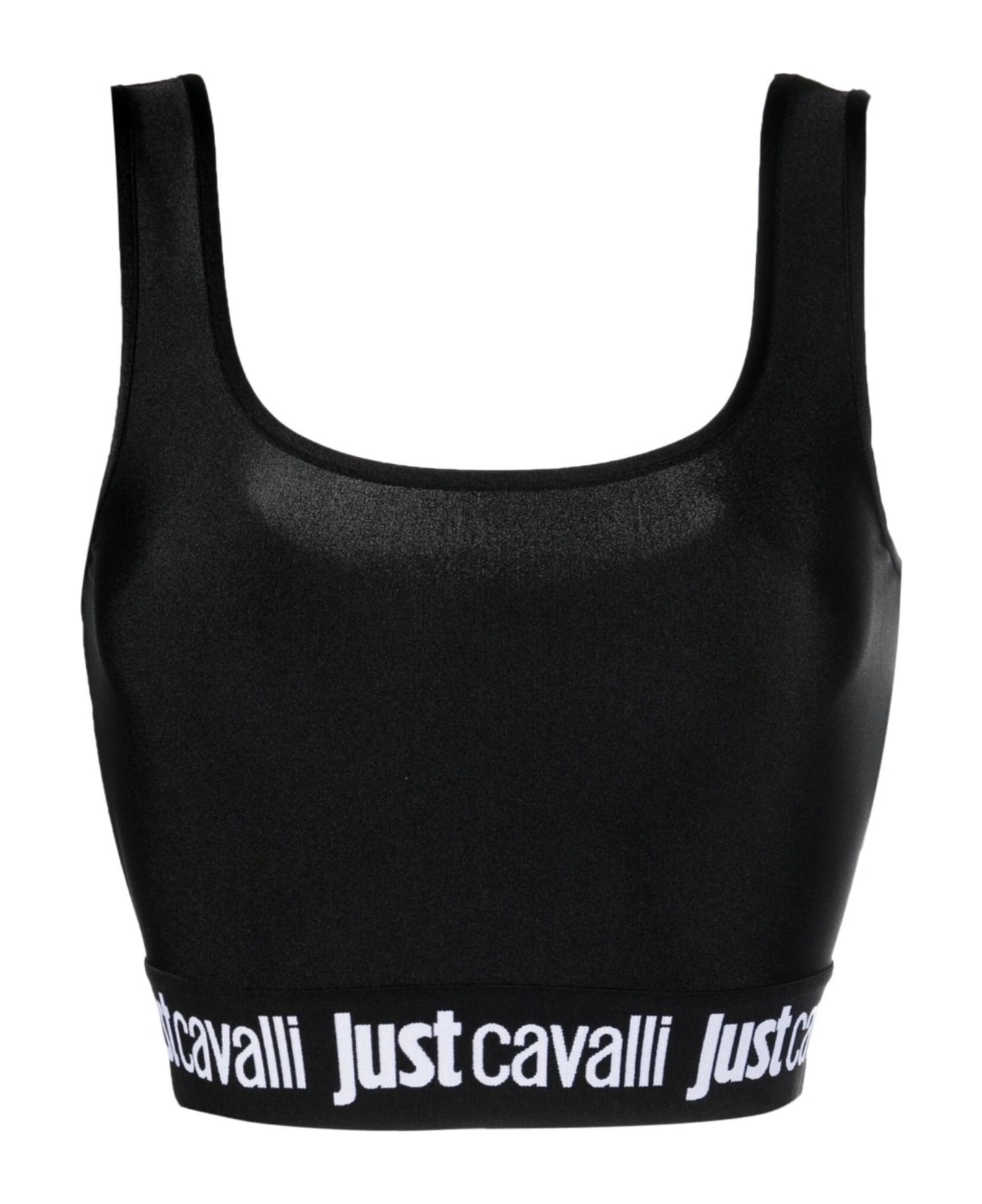 Just Cavalli Crop Top. - Black