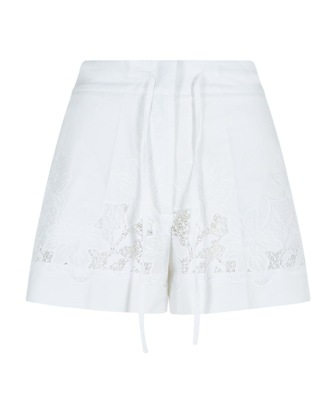 Parosh Shorts With Embroidery - White